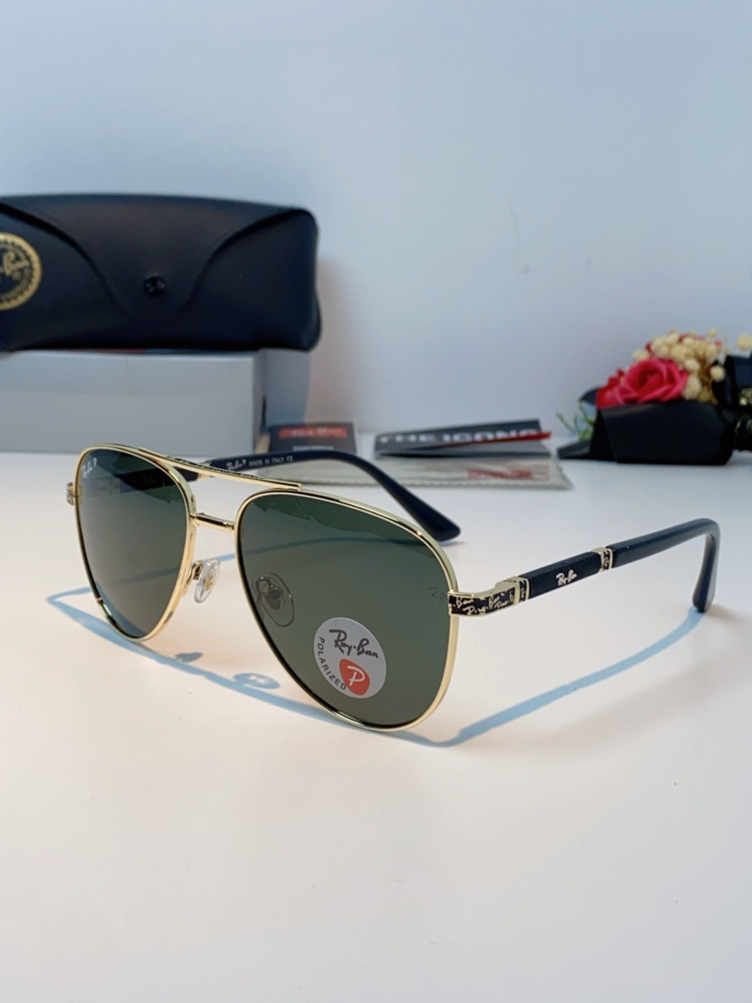 Rayban雷朋 2025新款飞行员男女通用开车驾驶偏光墨镜高级感蛤蟆镜太阳镜 RB58517 Size