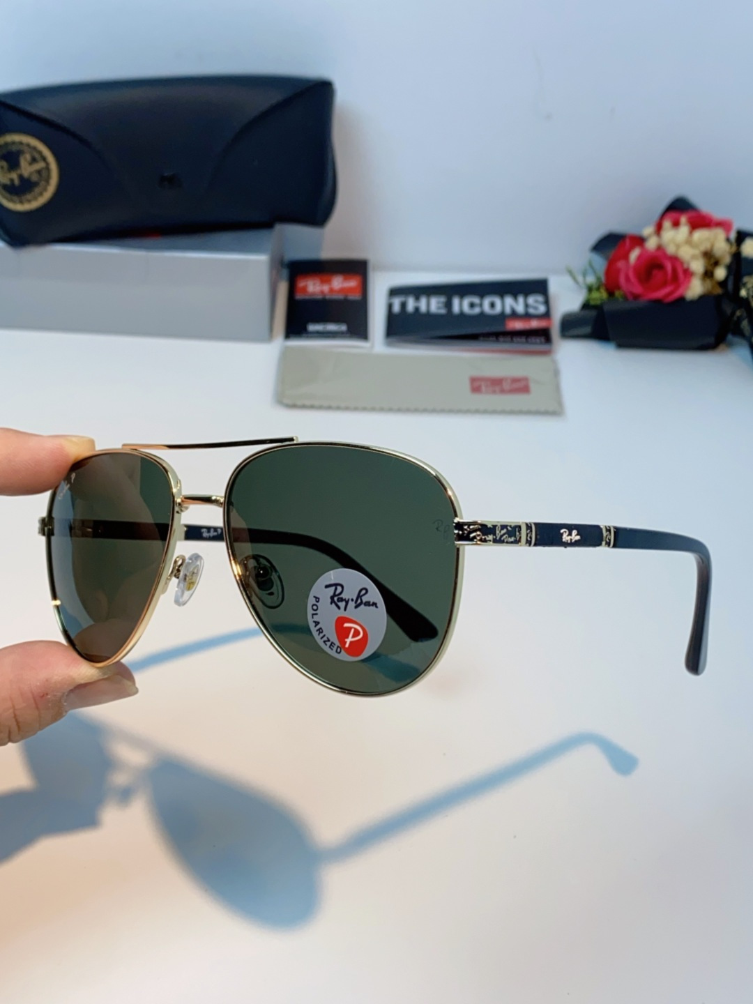 Rayban雷朋 2025新款飞行员男女通用开车驾驶偏光墨镜高级感蛤蟆镜太阳镜 RB58517 Size