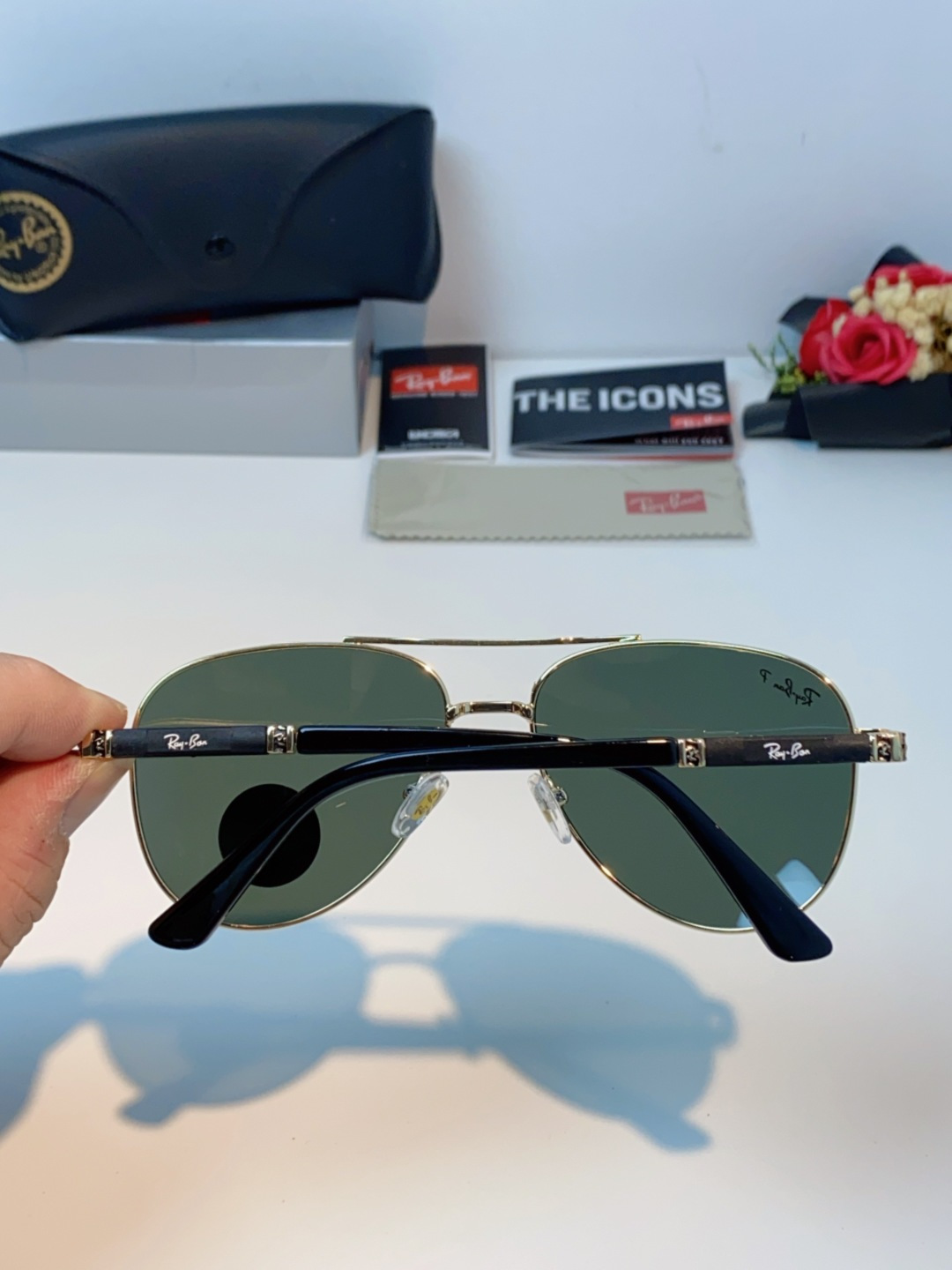 Rayban雷朋 2025新款飞行员男女通用开车驾驶偏光墨镜高级感蛤蟆镜太阳镜 RB58517 Size