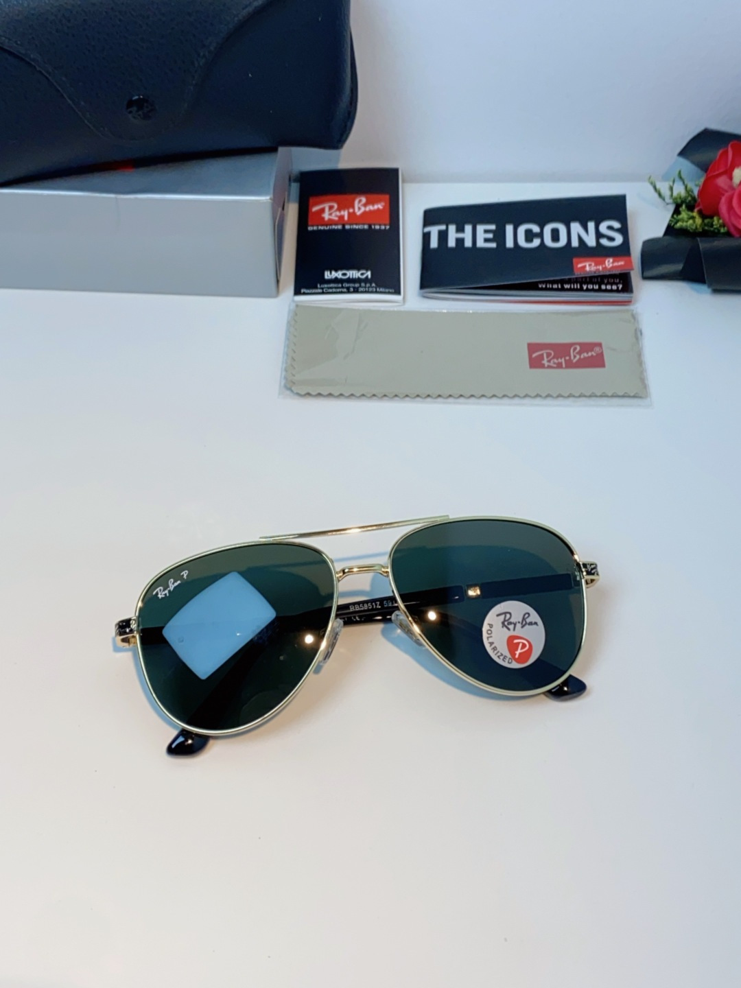 Rayban雷朋 2025新款飞行员男女通用开车驾驶偏光墨镜高级感蛤蟆镜太阳镜 RB58517 Size