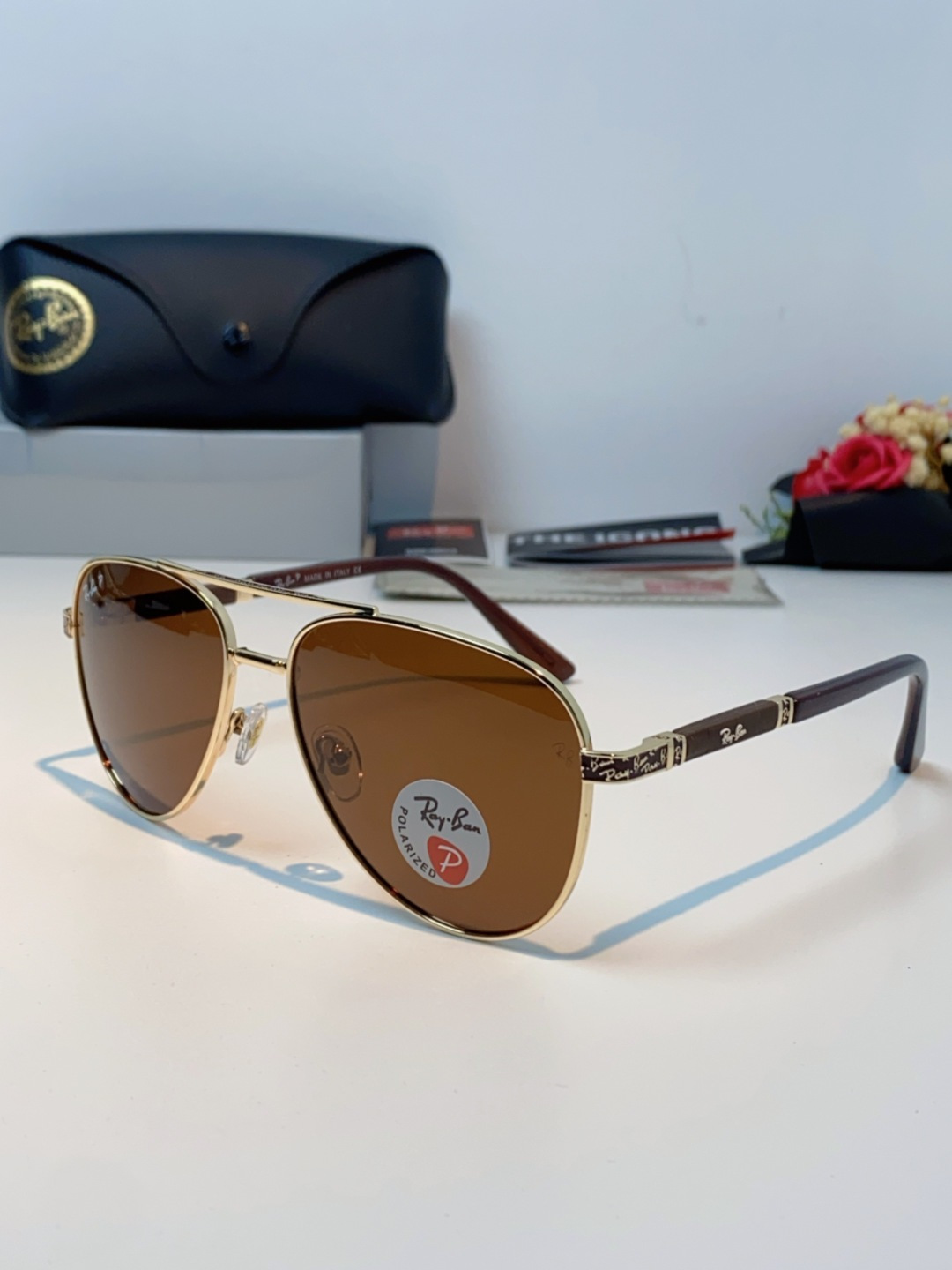 Rayban雷朋 2025新款飞行员男女通用开车驾驶偏光墨镜高级感蛤蟆镜太阳镜 RB58517 Size