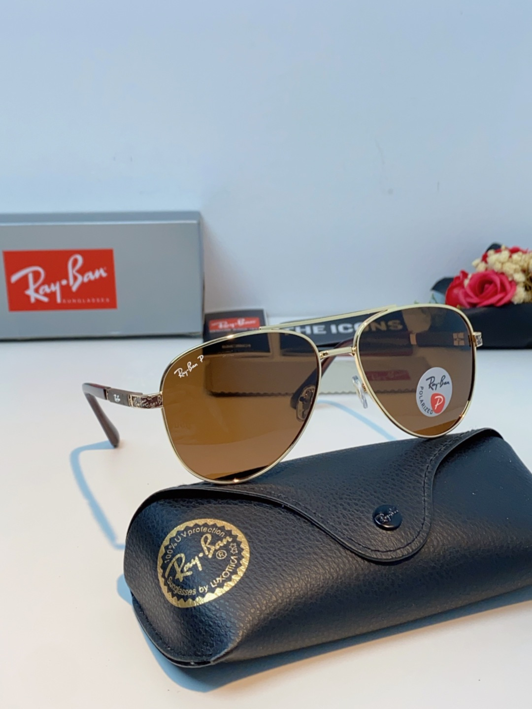 Rayban雷朋 2025新款飞行员男女通用开车驾驶偏光墨镜高级感蛤蟆镜太阳镜 RB58517 Size