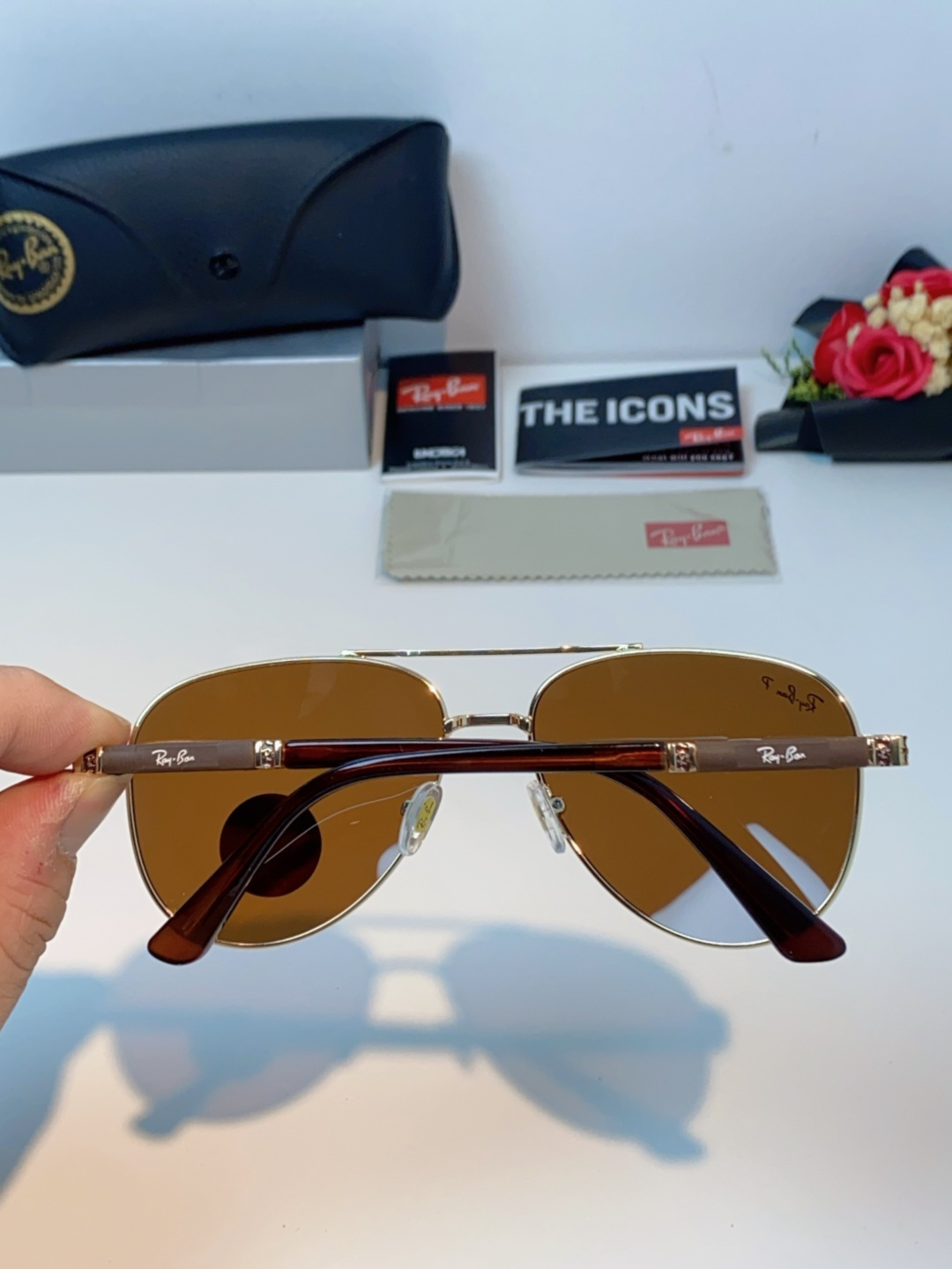 Rayban雷朋 2025新款飞行员男女通用开车驾驶偏光墨镜高级感蛤蟆镜太阳镜 RB58517 Size