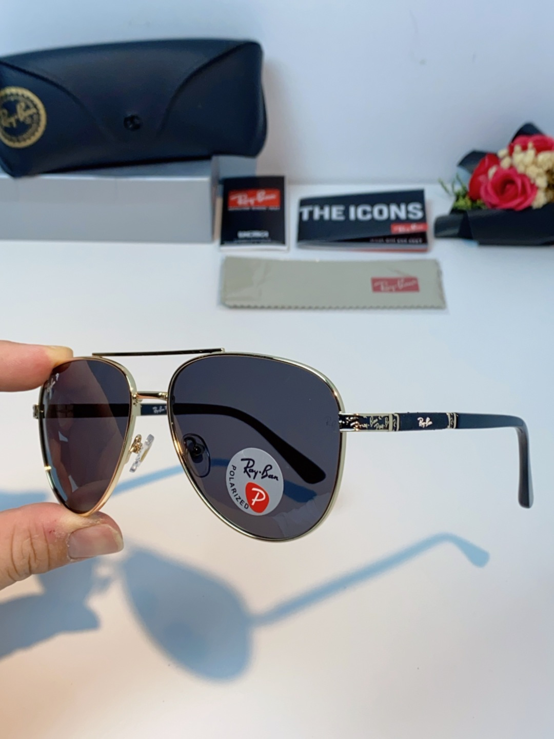 Rayban雷朋 2025新款飞行员男女通用开车驾驶偏光墨镜高级感蛤蟆镜太阳镜 RB58517 Size