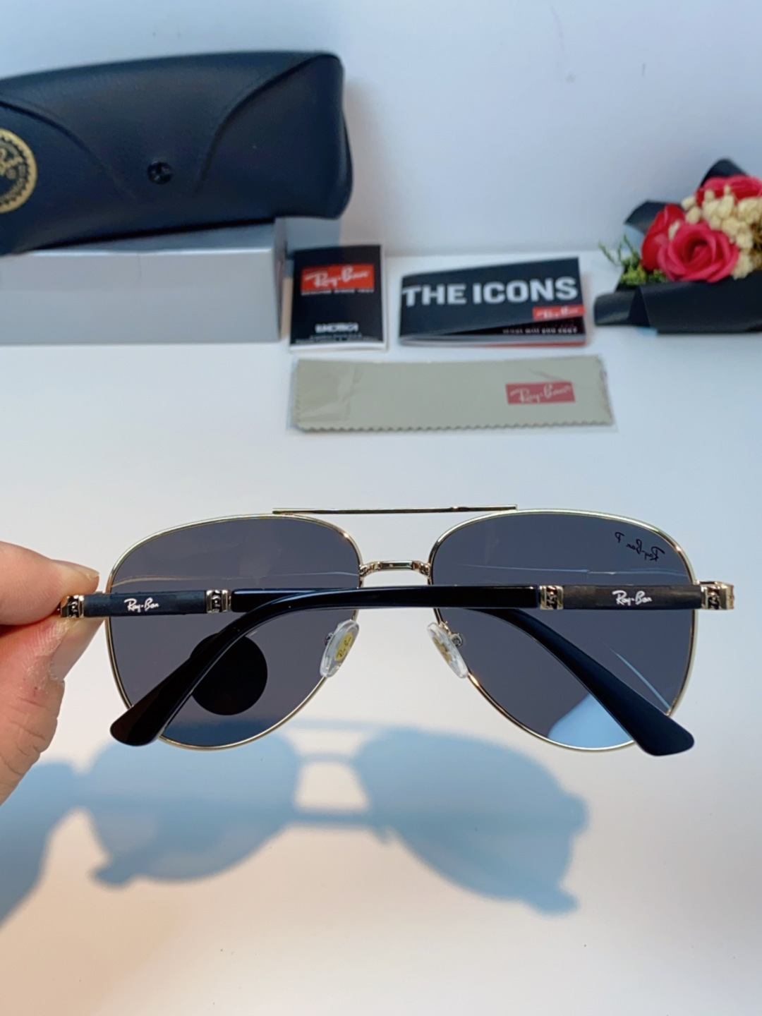 Rayban雷朋 2025新款飞行员男女通用开车驾驶偏光墨镜高级感蛤蟆镜太阳镜 RB58517 Size