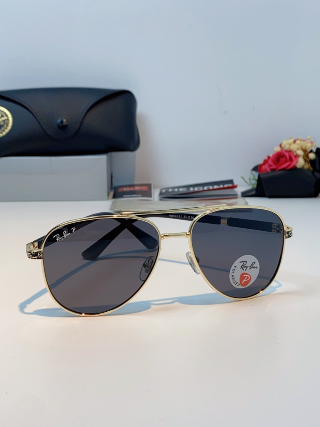 Rayban雷朋 2025新款飞行员男女通用开车驾驶偏光墨镜高级感蛤蟆镜太阳镜 RB58517 Size