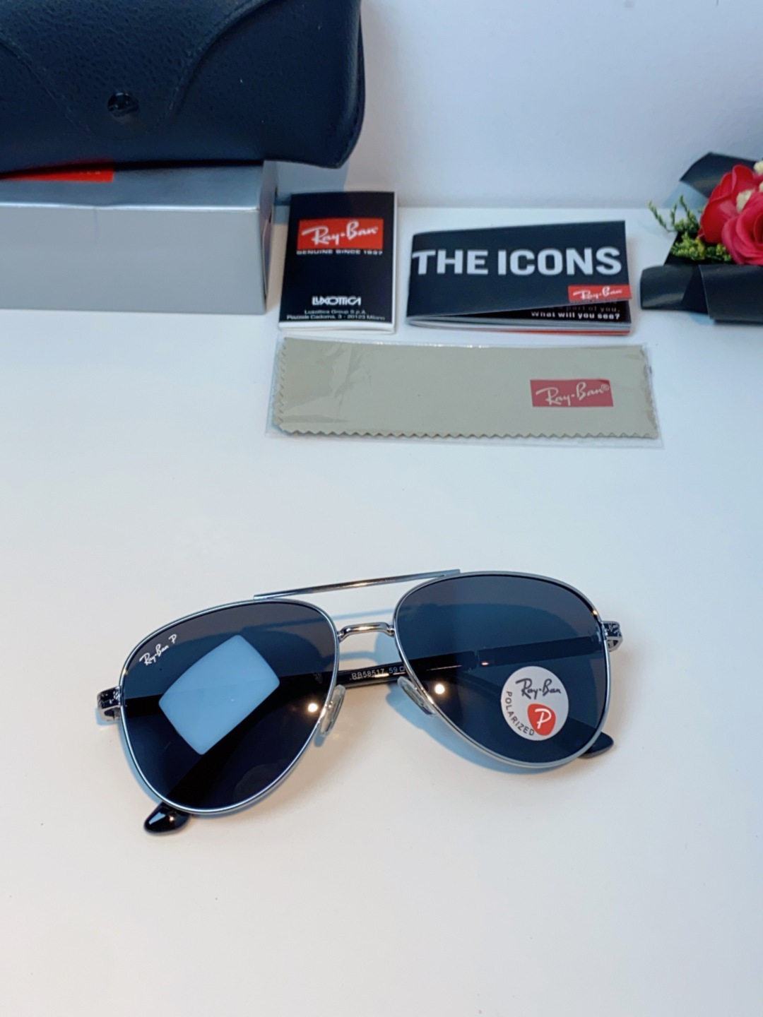 Rayban雷朋 2025新款飞行员男女通用开车驾驶偏光墨镜高级感蛤蟆镜太阳镜 RB58517 Size