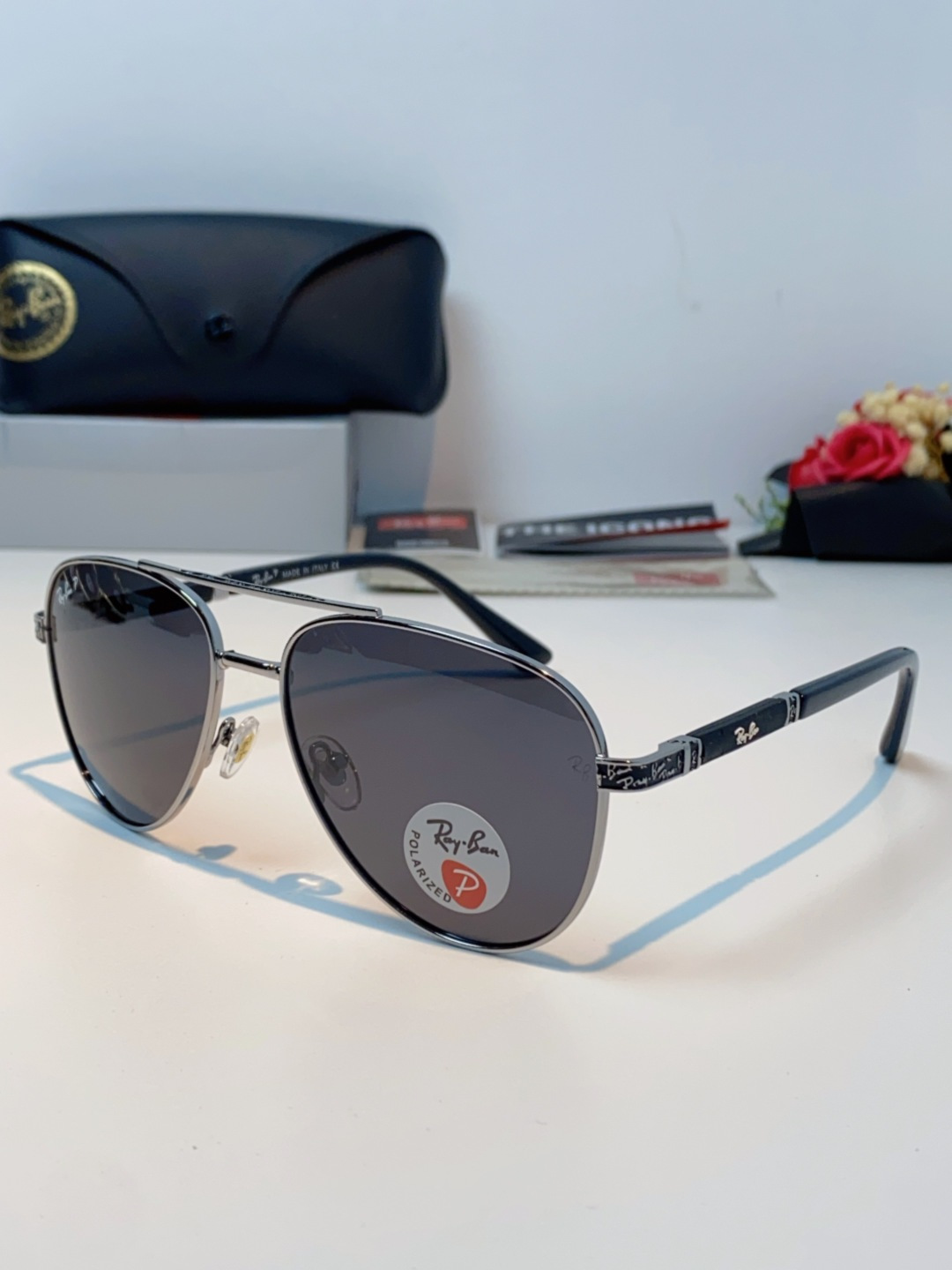 Rayban雷朋 2025新款飞行员男女通用开车驾驶偏光墨镜高级感蛤蟆镜太阳镜 RB58517 Size