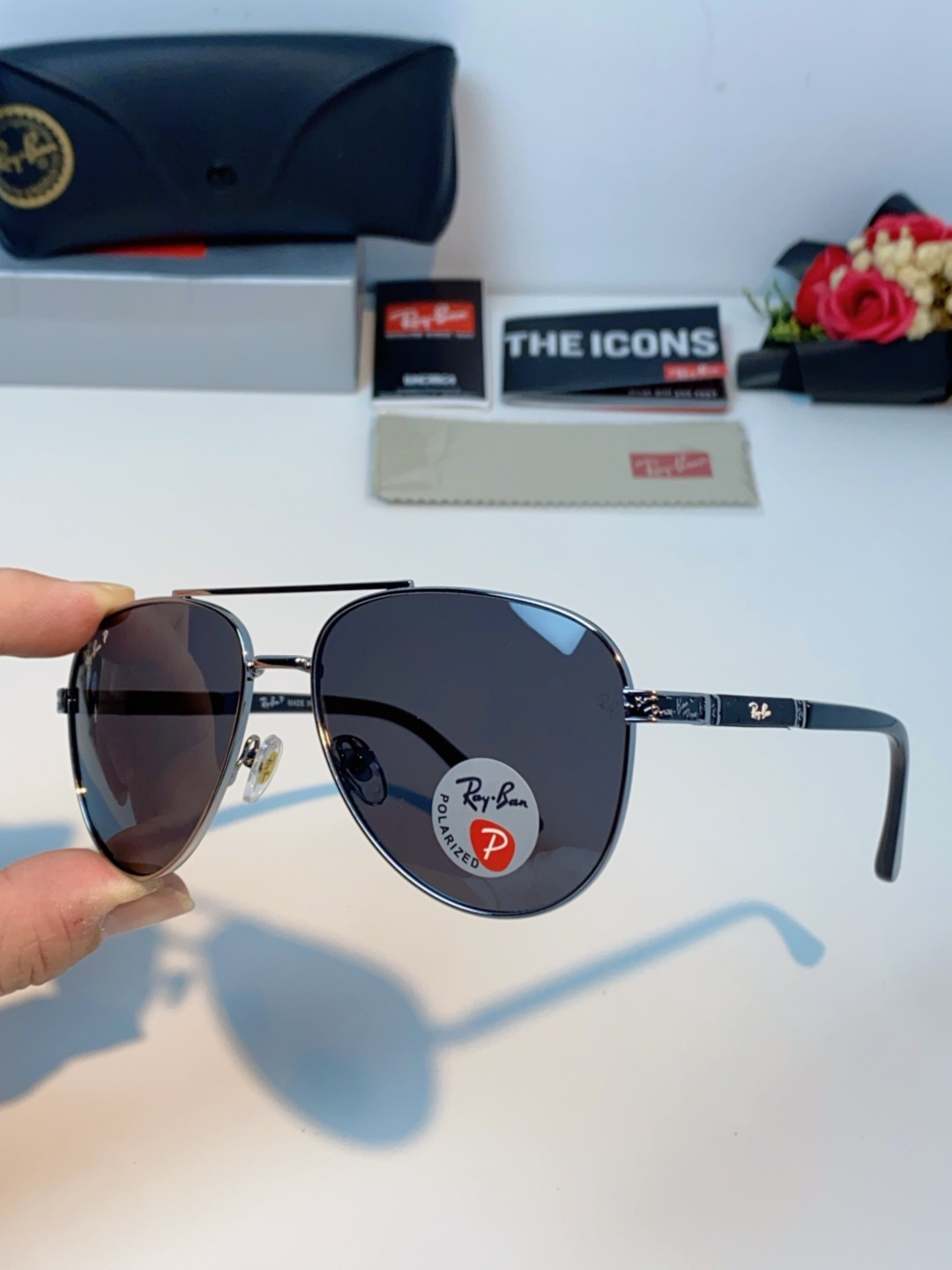 Rayban雷朋 2025新款飞行员男女通用开车驾驶偏光墨镜高级感蛤蟆镜太阳镜 RB58517 Size