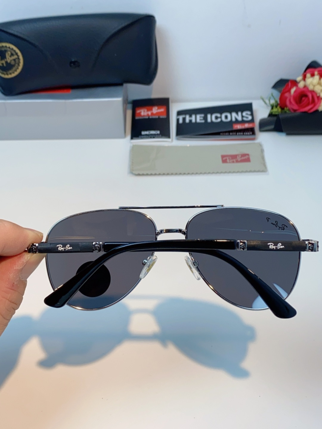 Rayban雷朋 2025新款飞行员男女通用开车驾驶偏光墨镜高级感蛤蟆镜太阳镜 RB58517 Size