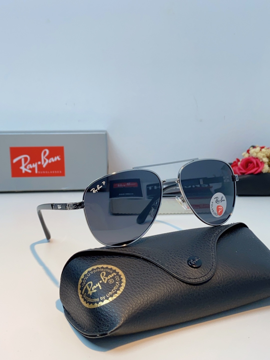 Rayban雷朋 2025新款飞行员男女通用开车驾驶偏光墨镜高级感蛤蟆镜太阳镜 RB58517 Size
