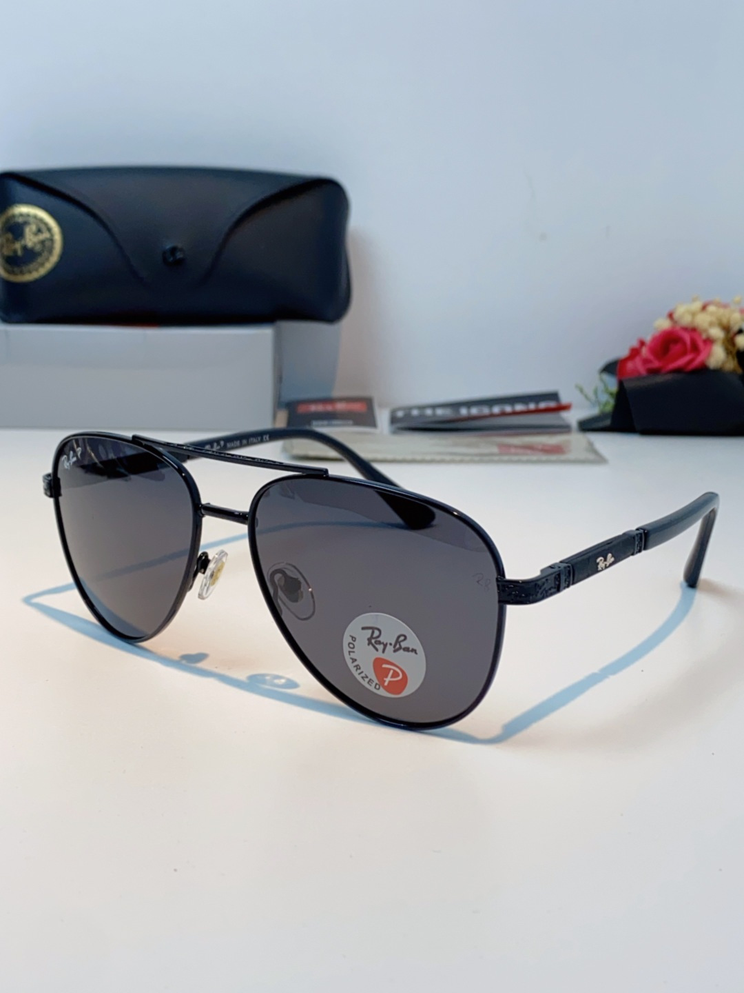 Rayban雷朋 2025新款飞行员男女通用开车驾驶偏光墨镜高级感蛤蟆镜太阳镜 RB58517 Size