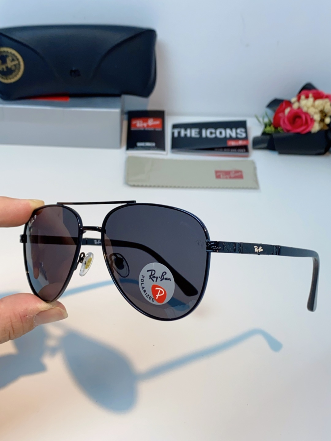 Rayban雷朋 2025新款飞行员男女通用开车驾驶偏光墨镜高级感蛤蟆镜太阳镜 RB58517 Size