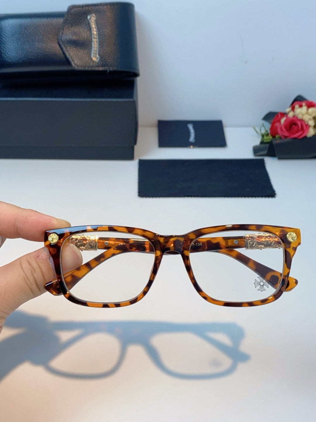 Chrome Hearts克罗心 2025新款经典十字花徽标平光镜眼镜框光学镜架男女近视眼镜