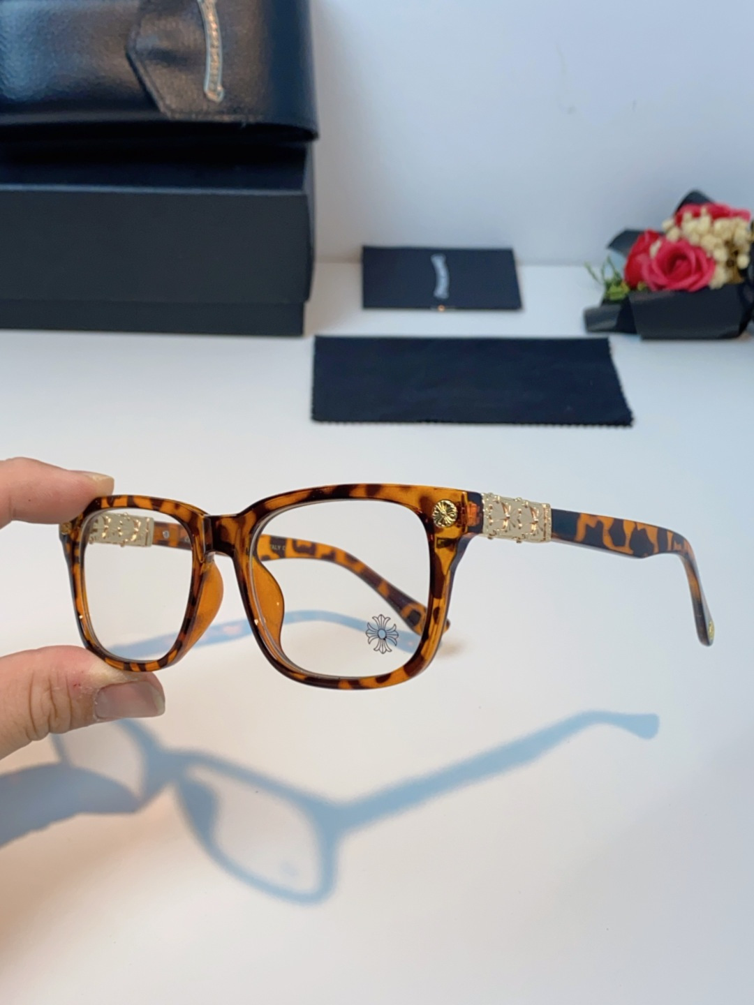 Chrome Hearts克罗心 2025新款经典十字花徽标平光镜眼镜框光学镜架男女近视眼镜