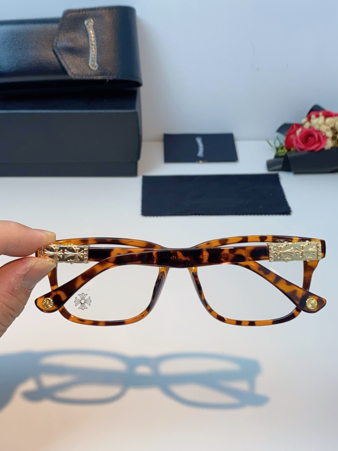 Chrome Hearts克罗心 2025新款经典十字花徽标平光镜眼镜框光学镜架男女近视眼镜