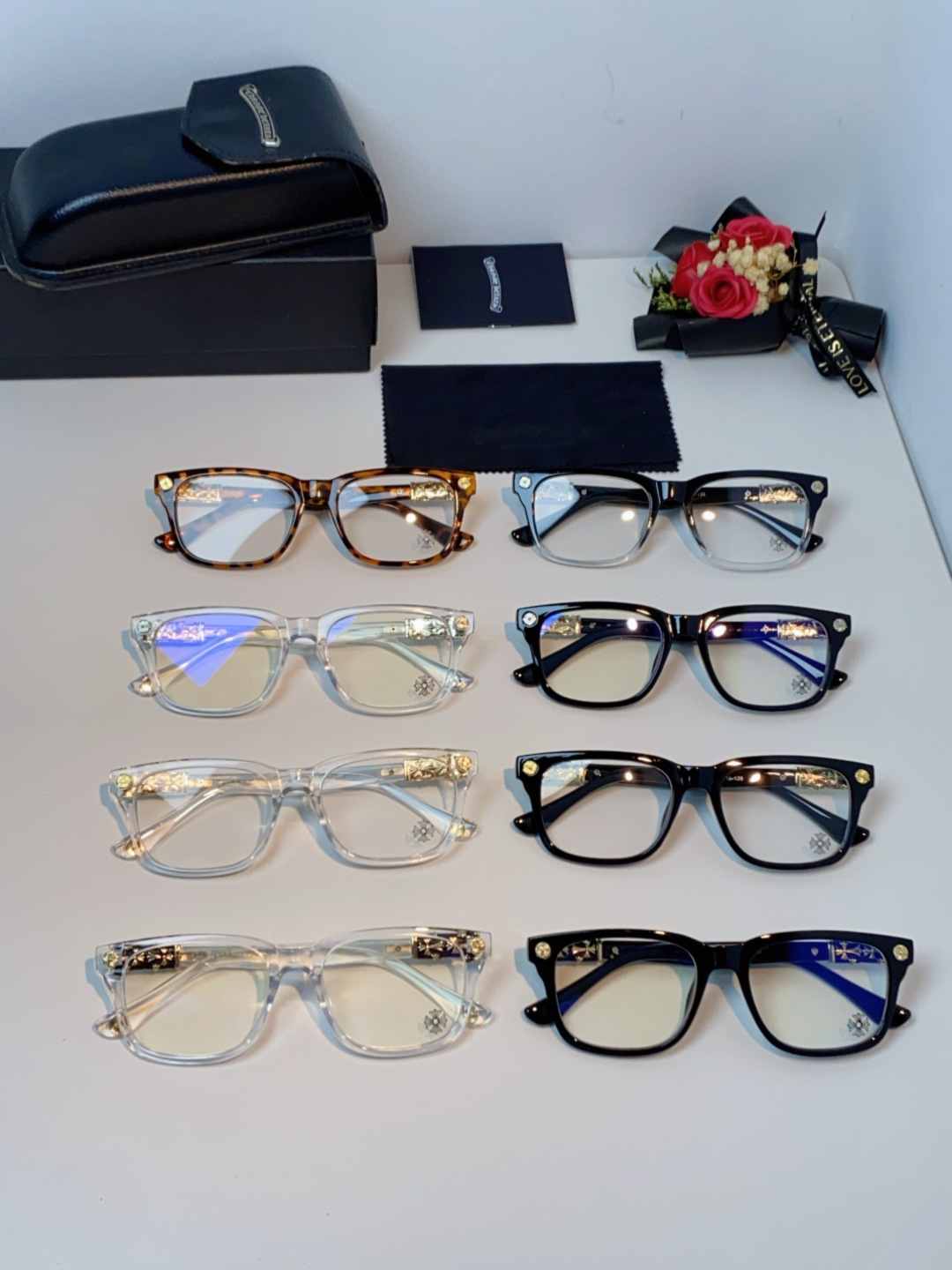 Chrome Hearts克罗心 2025新款经典十字花徽标平光镜眼镜框光学镜架男女近视眼镜