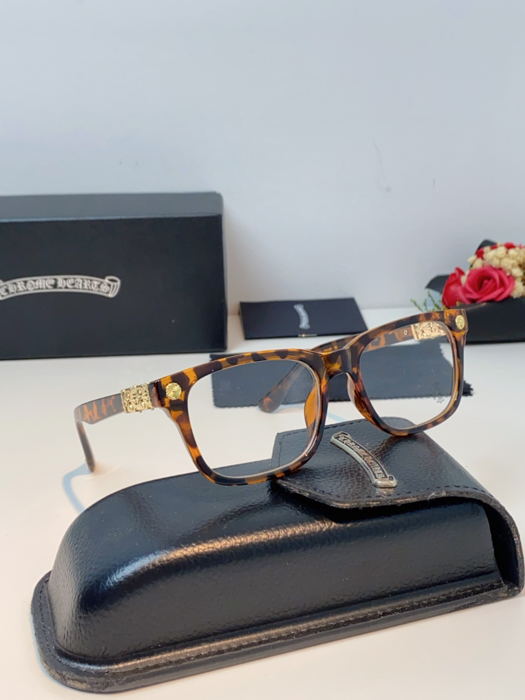 Chrome Hearts克罗心 2025新款经典十字花徽标平光镜眼镜框光学镜架男女近视眼镜