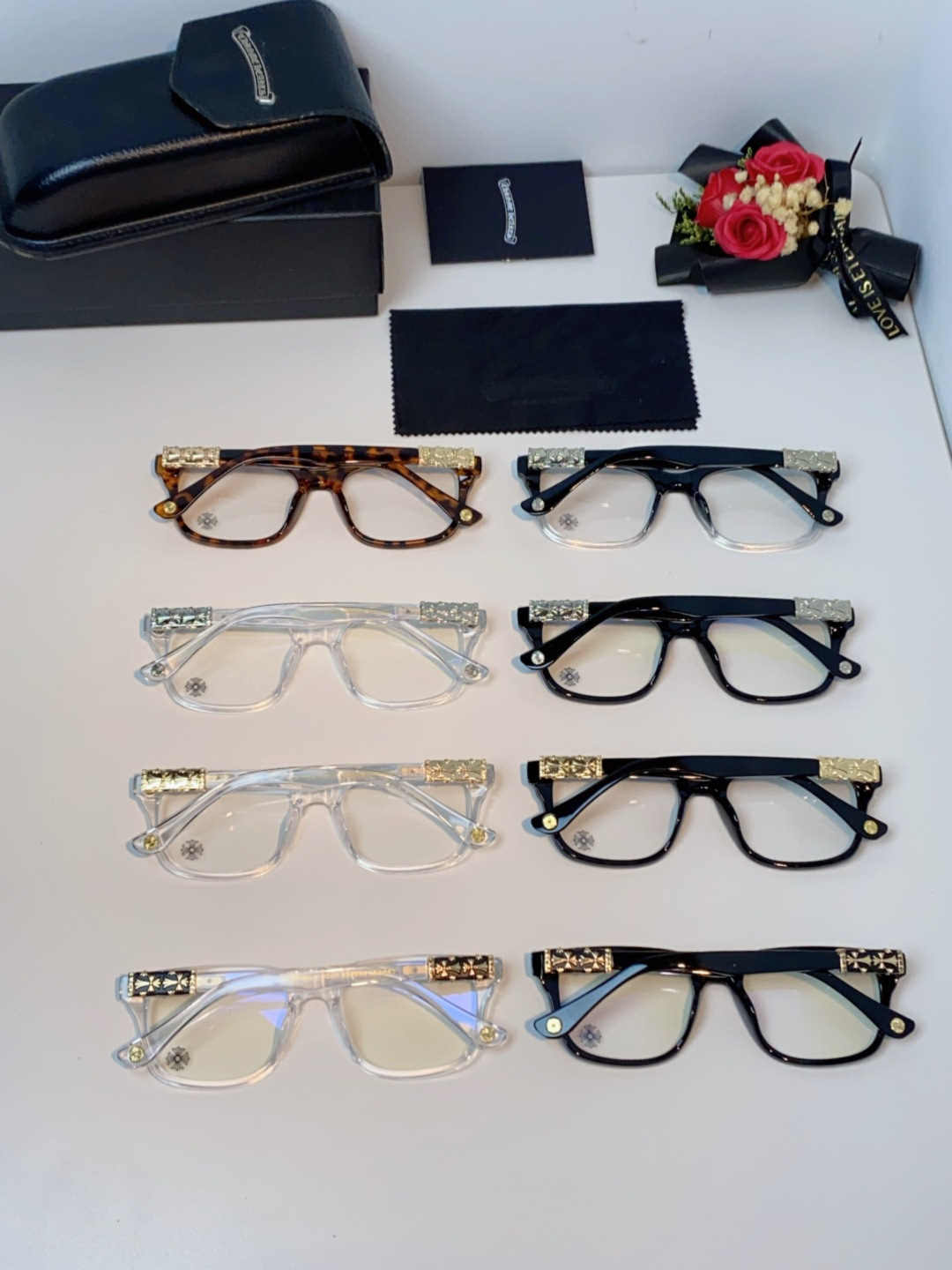 Chrome Hearts克罗心 2025新款经典十字花徽标平光镜眼镜框光学镜架男女近视眼镜