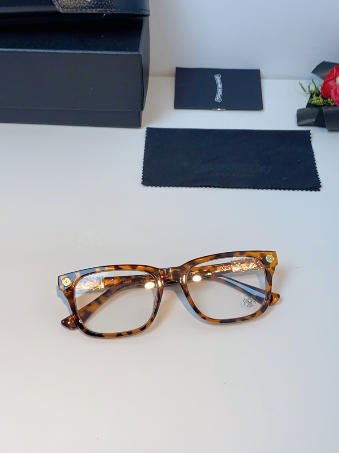 Chrome Hearts克罗心 2025新款经典十字花徽标平光镜眼镜框光学镜架男女近视眼镜