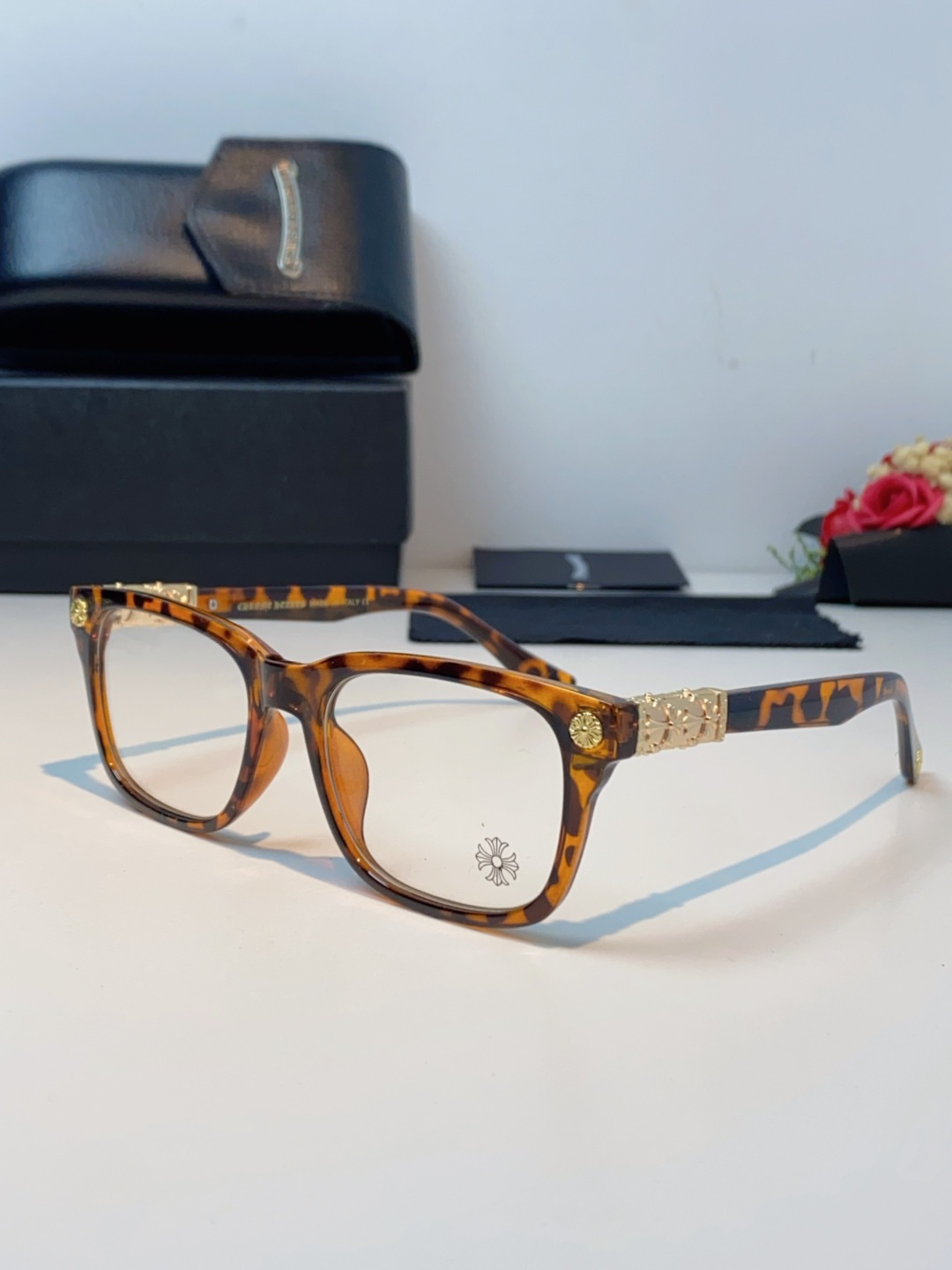 Chrome Hearts克罗心 2025新款经典十字花徽标平光镜眼镜框光学镜架男女近视眼镜