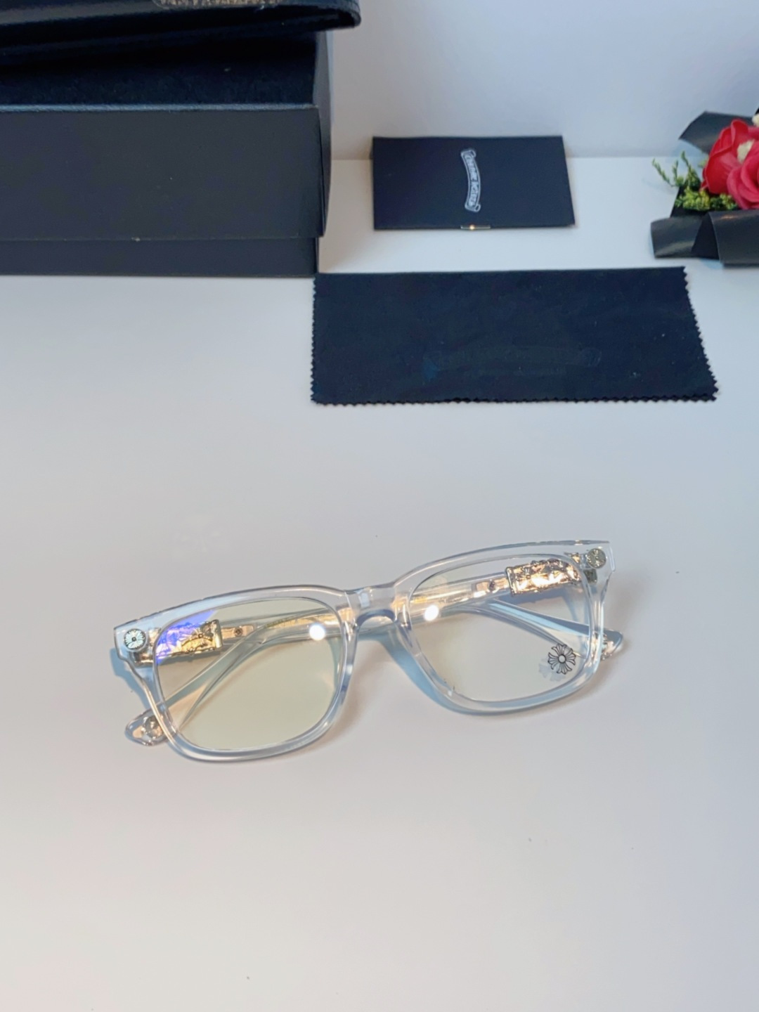 Chrome Hearts克罗心 2025新款经典十字花徽标平光镜眼镜框光学镜架男女近视眼镜