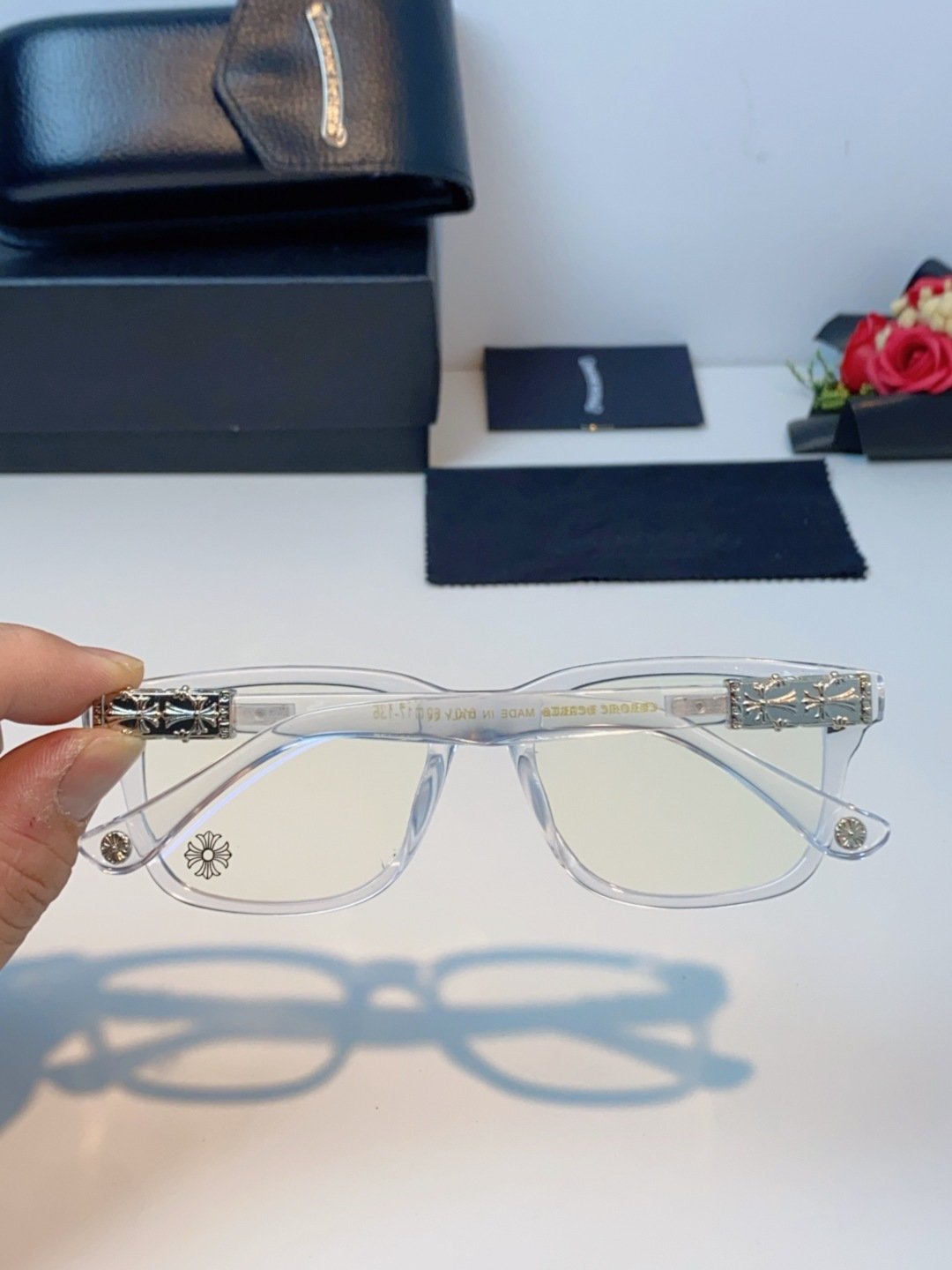 Chrome Hearts克罗心 2025新款经典十字花徽标平光镜眼镜框光学镜架男女近视眼镜