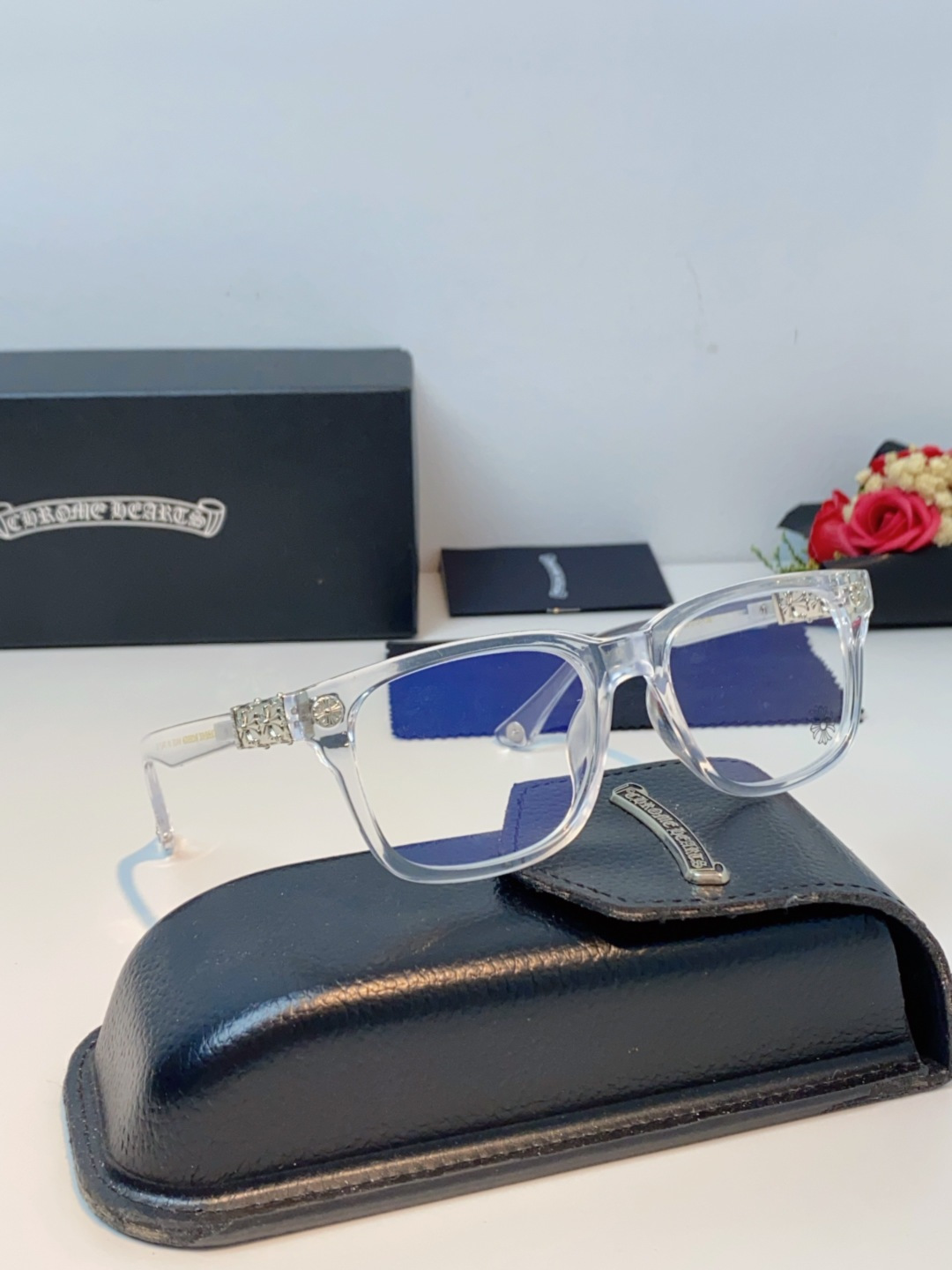 Chrome Hearts克罗心 2025新款经典十字花徽标平光镜眼镜框光学镜架男女近视眼镜