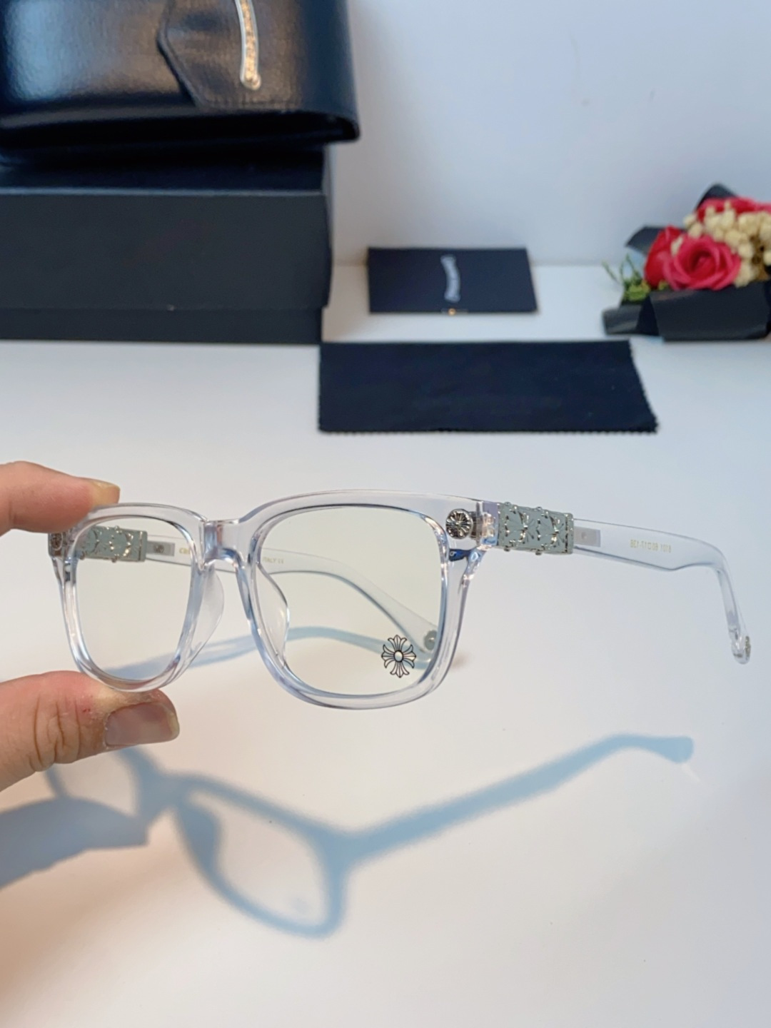 Chrome Hearts克罗心 2025新款经典十字花徽标平光镜眼镜框光学镜架男女近视眼镜