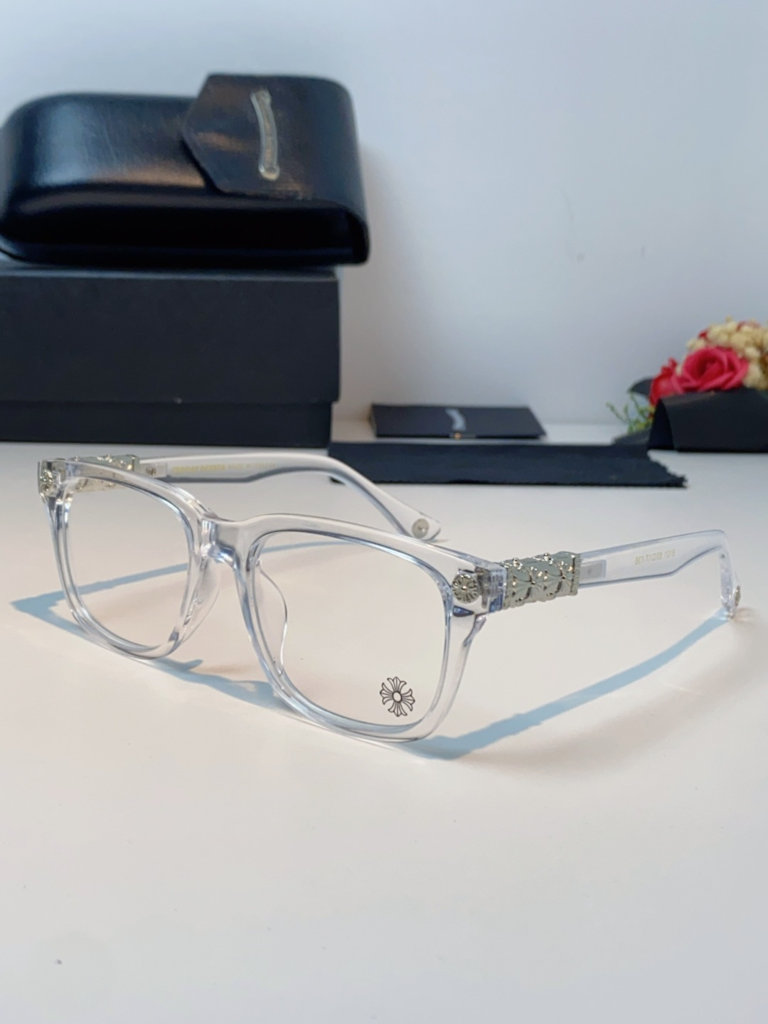 Chrome Hearts克罗心 2025新款经典十字花徽标平光镜眼镜框光学镜架男女近视眼镜