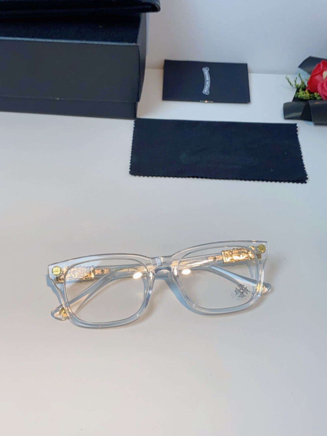 Chrome Hearts克罗心 2025新款经典十字花徽标平光镜眼镜框光学镜架男女近视眼镜