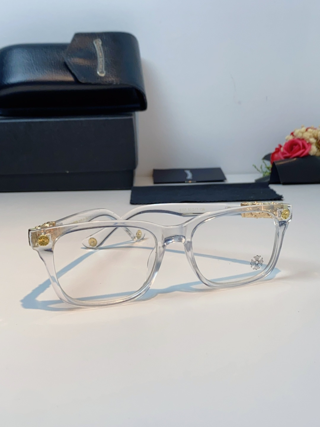 Chrome Hearts克罗心 2025新款经典十字花徽标平光镜眼镜框光学镜架男女近视眼镜