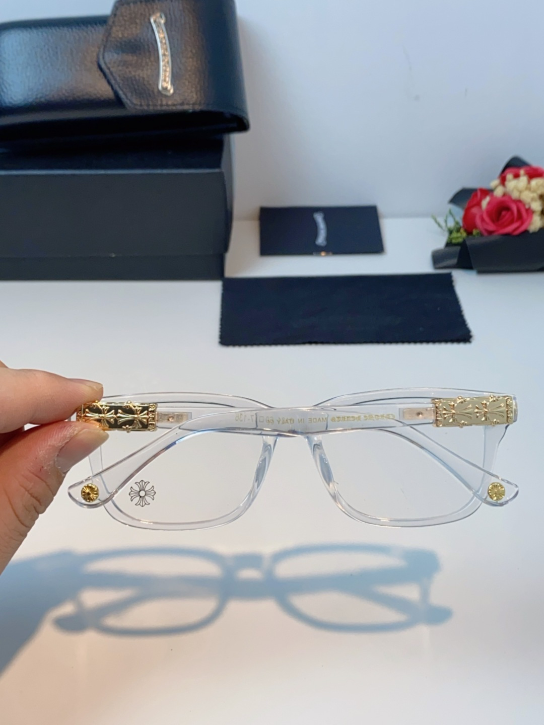 Chrome Hearts克罗心 2025新款经典十字花徽标平光镜眼镜框光学镜架男女近视眼镜