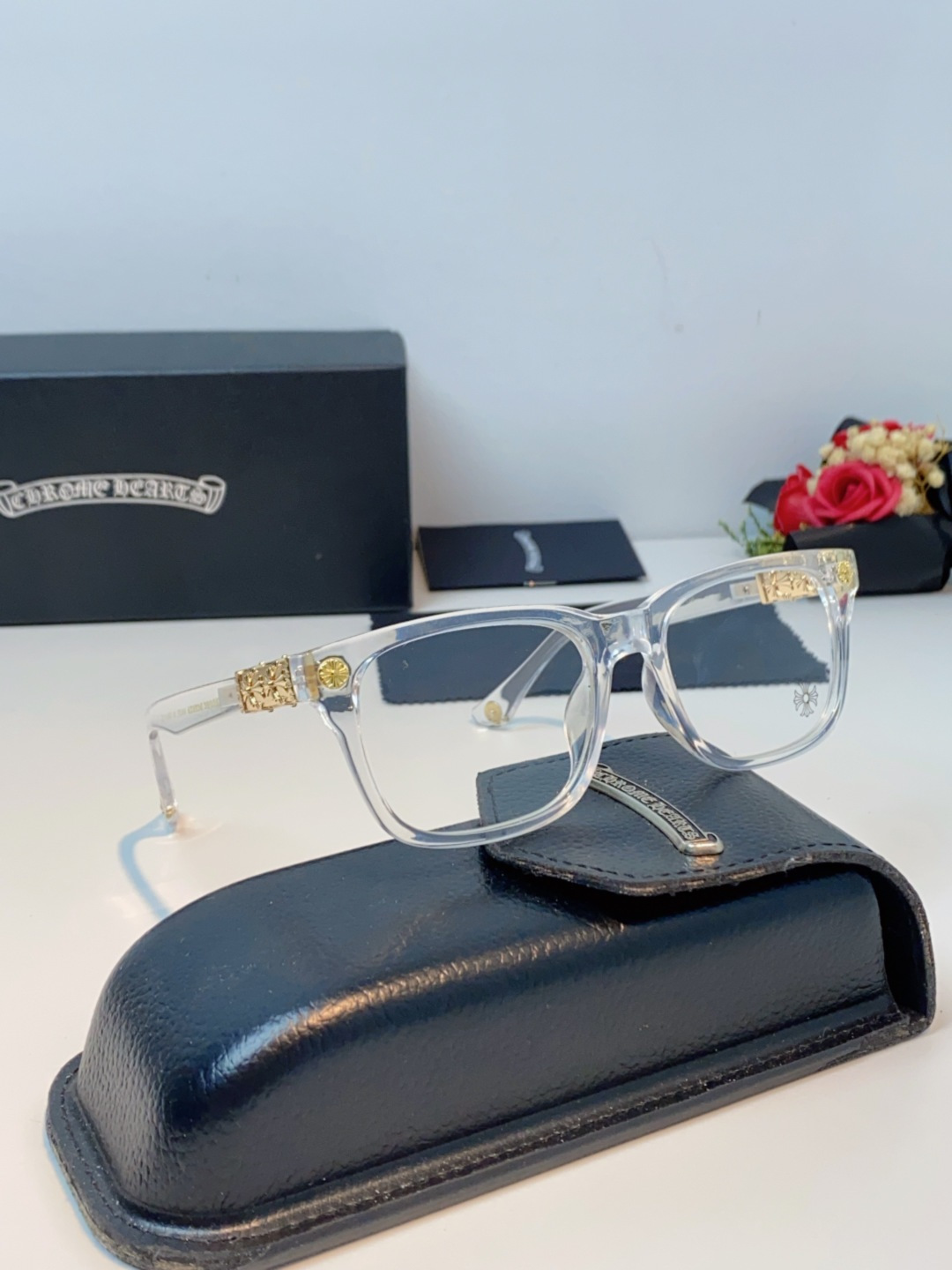 Chrome Hearts克罗心 2025新款经典十字花徽标平光镜眼镜框光学镜架男女近视眼镜