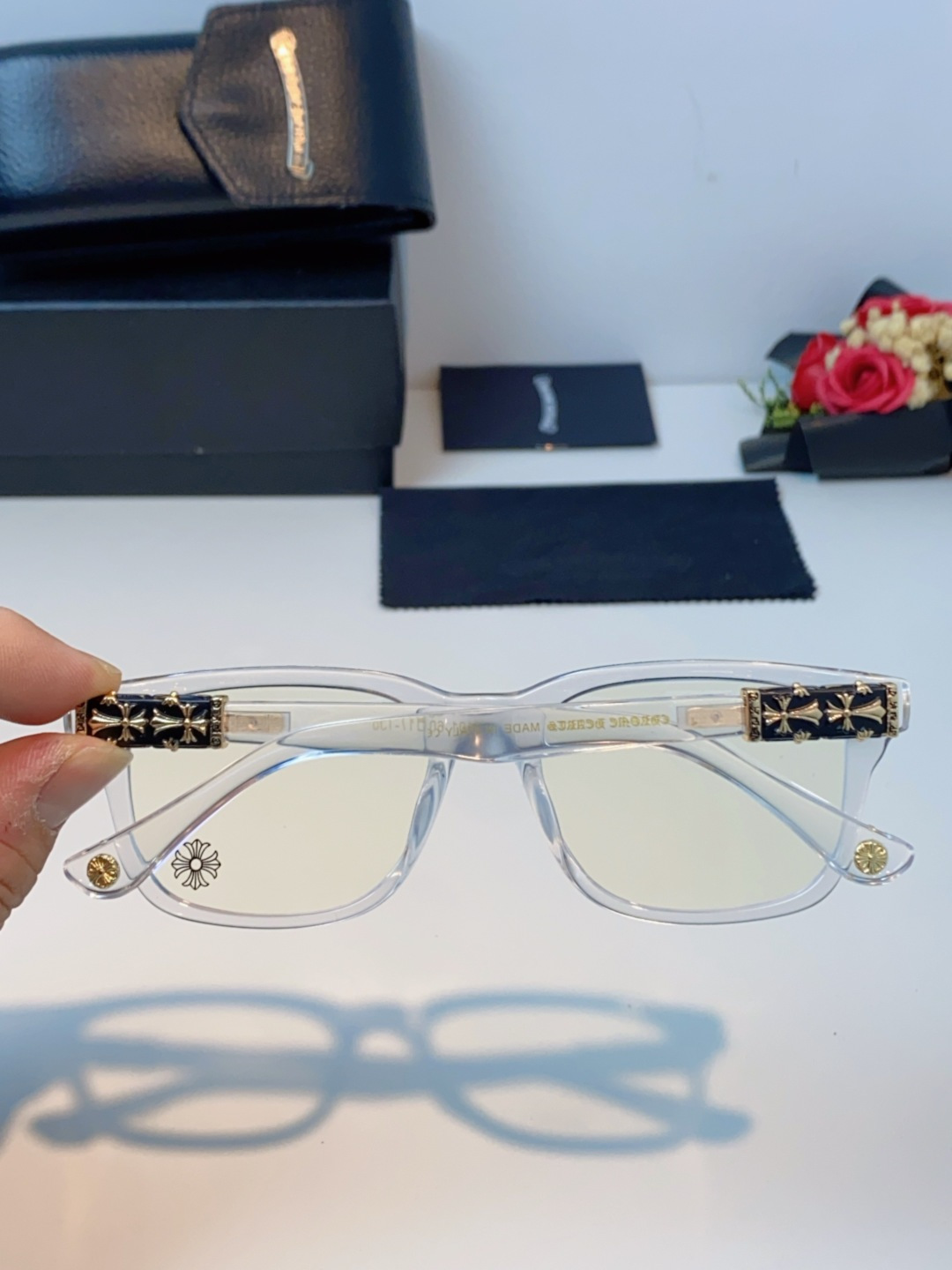 Chrome Hearts克罗心 2025新款经典十字花徽标平光镜眼镜框光学镜架男女近视眼镜