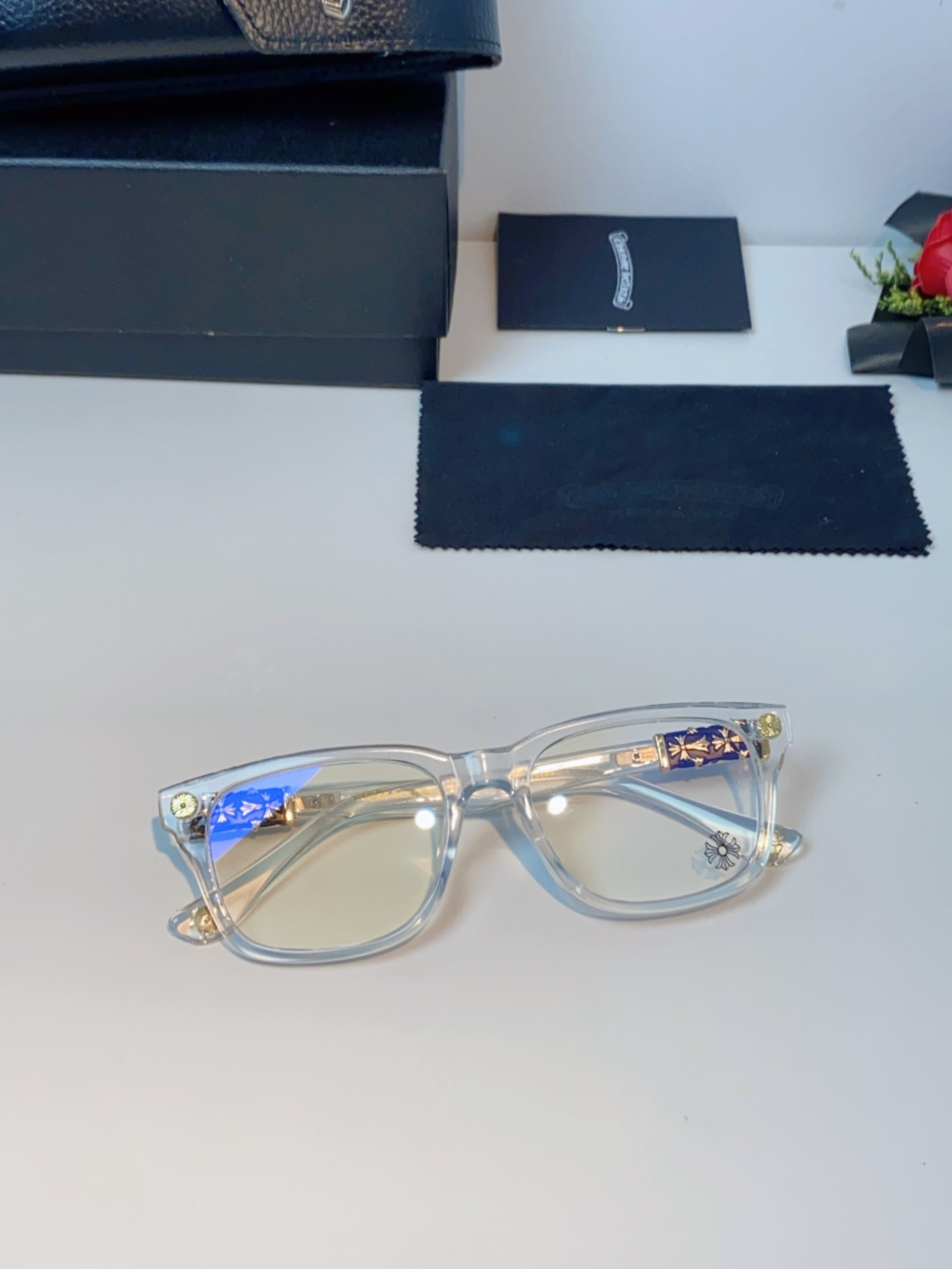 Chrome Hearts克罗心 2025新款经典十字花徽标平光镜眼镜框光学镜架男女近视眼镜