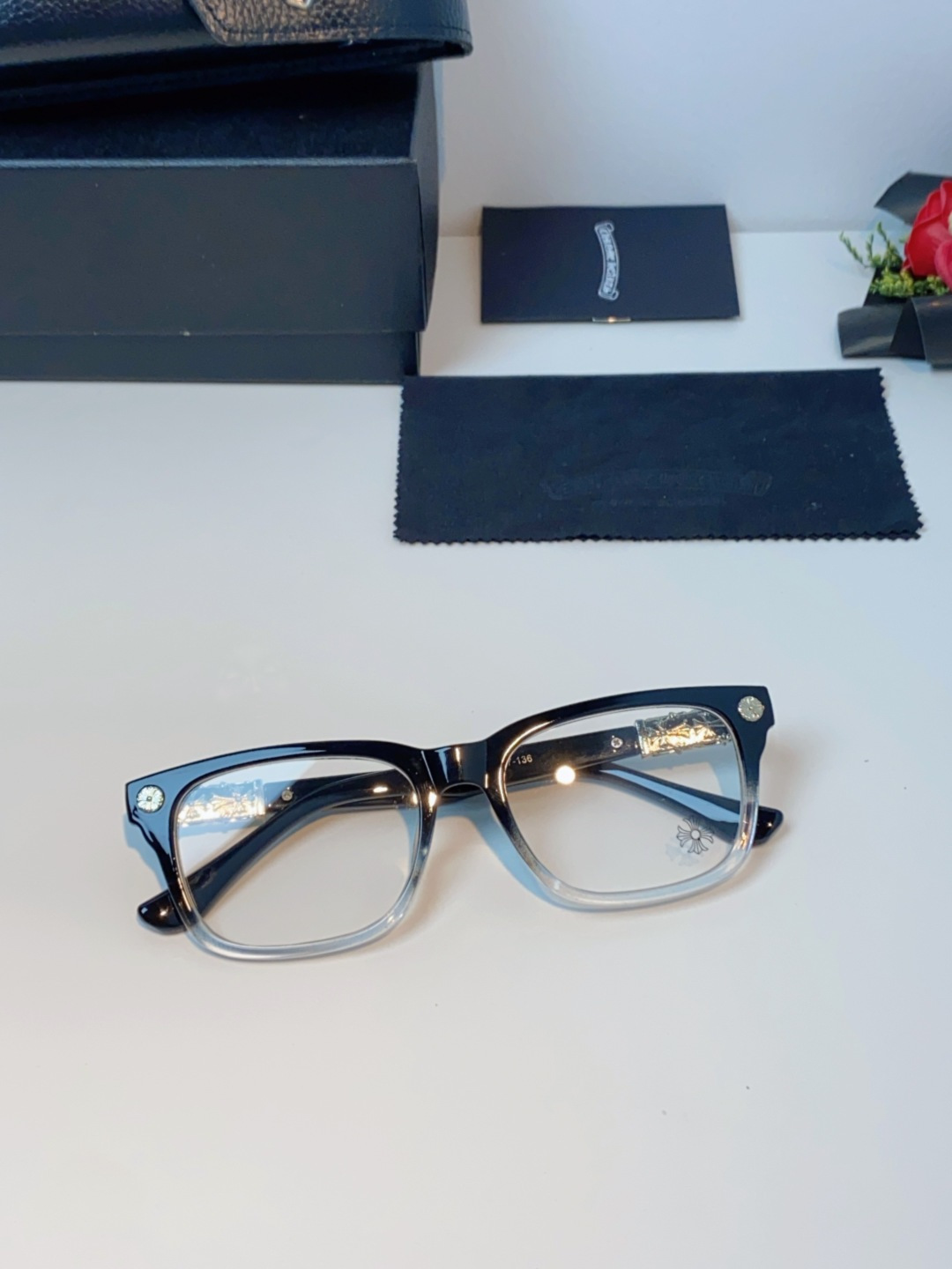 Chrome Hearts克罗心 2025新款经典十字花徽标平光镜眼镜框光学镜架男女近视眼镜