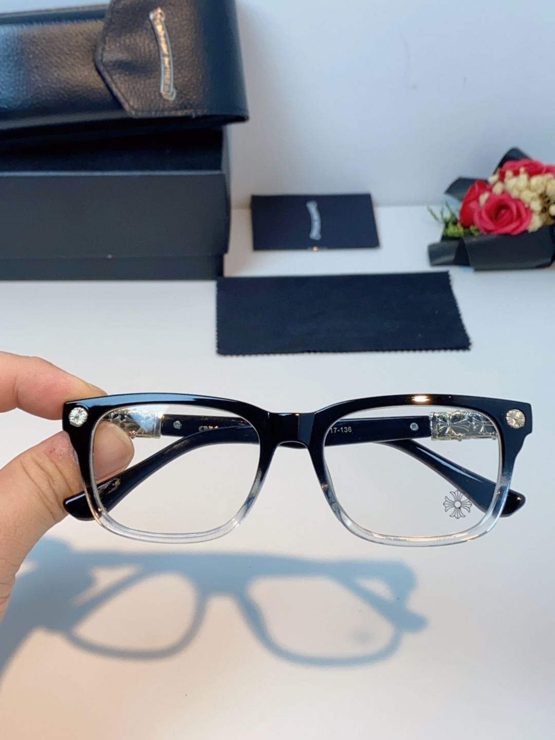 Chrome Hearts克罗心 2025新款经典十字花徽标平光镜眼镜框光学镜架男女近视眼镜