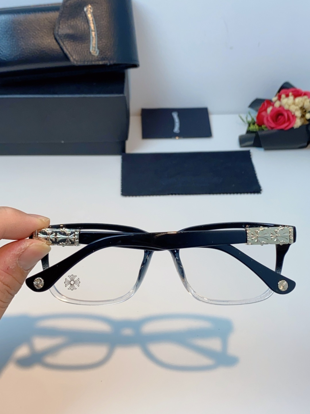 Chrome Hearts克罗心 2025新款经典十字花徽标平光镜眼镜框光学镜架男女近视眼镜