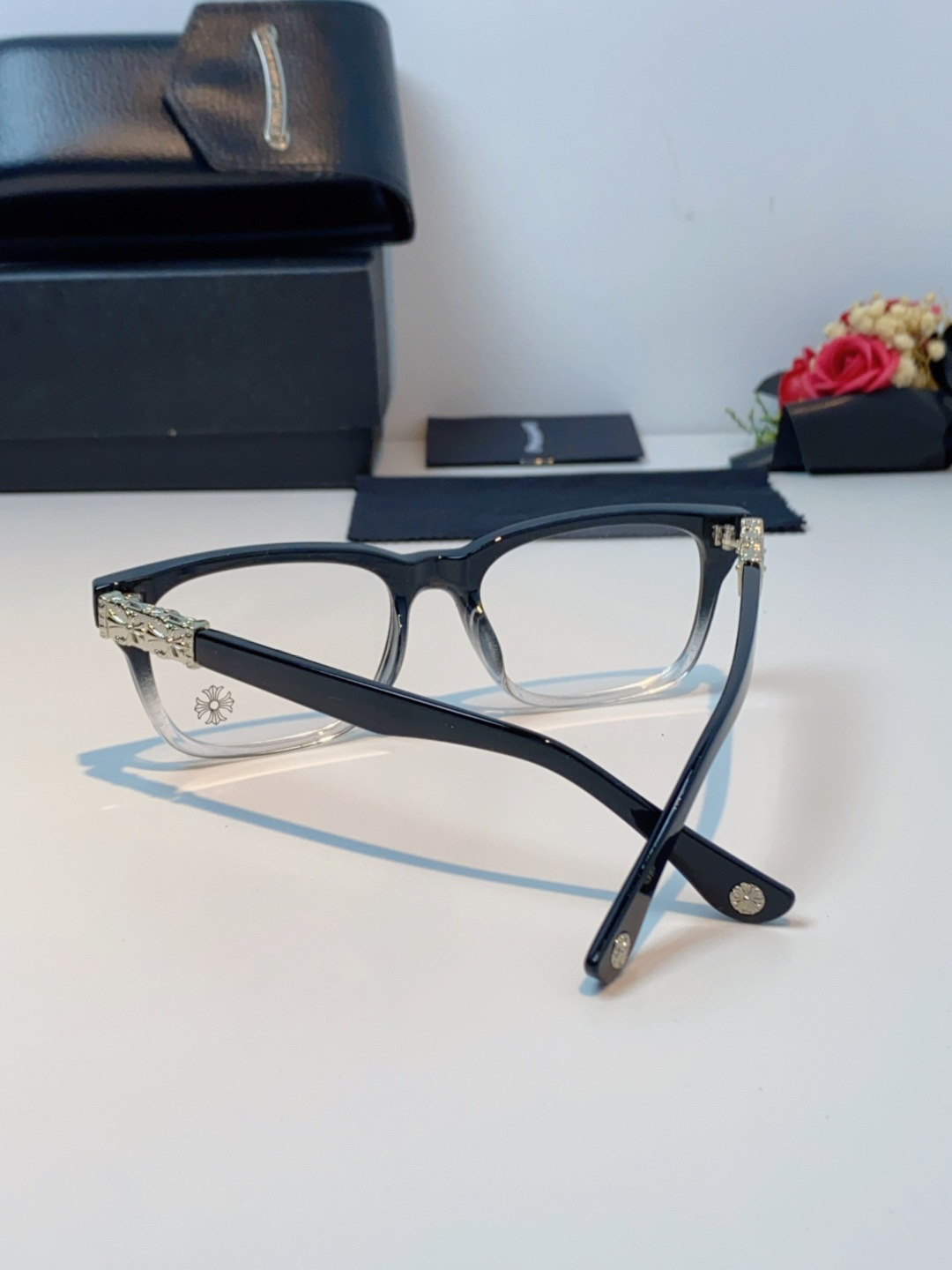 Chrome Hearts克罗心 2025新款经典十字花徽标平光镜眼镜框光学镜架男女近视眼镜