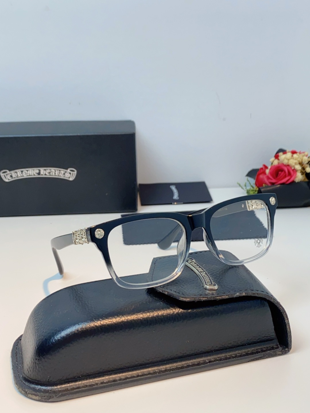 Chrome Hearts克罗心 2025新款经典十字花徽标平光镜眼镜框光学镜架男女近视眼镜