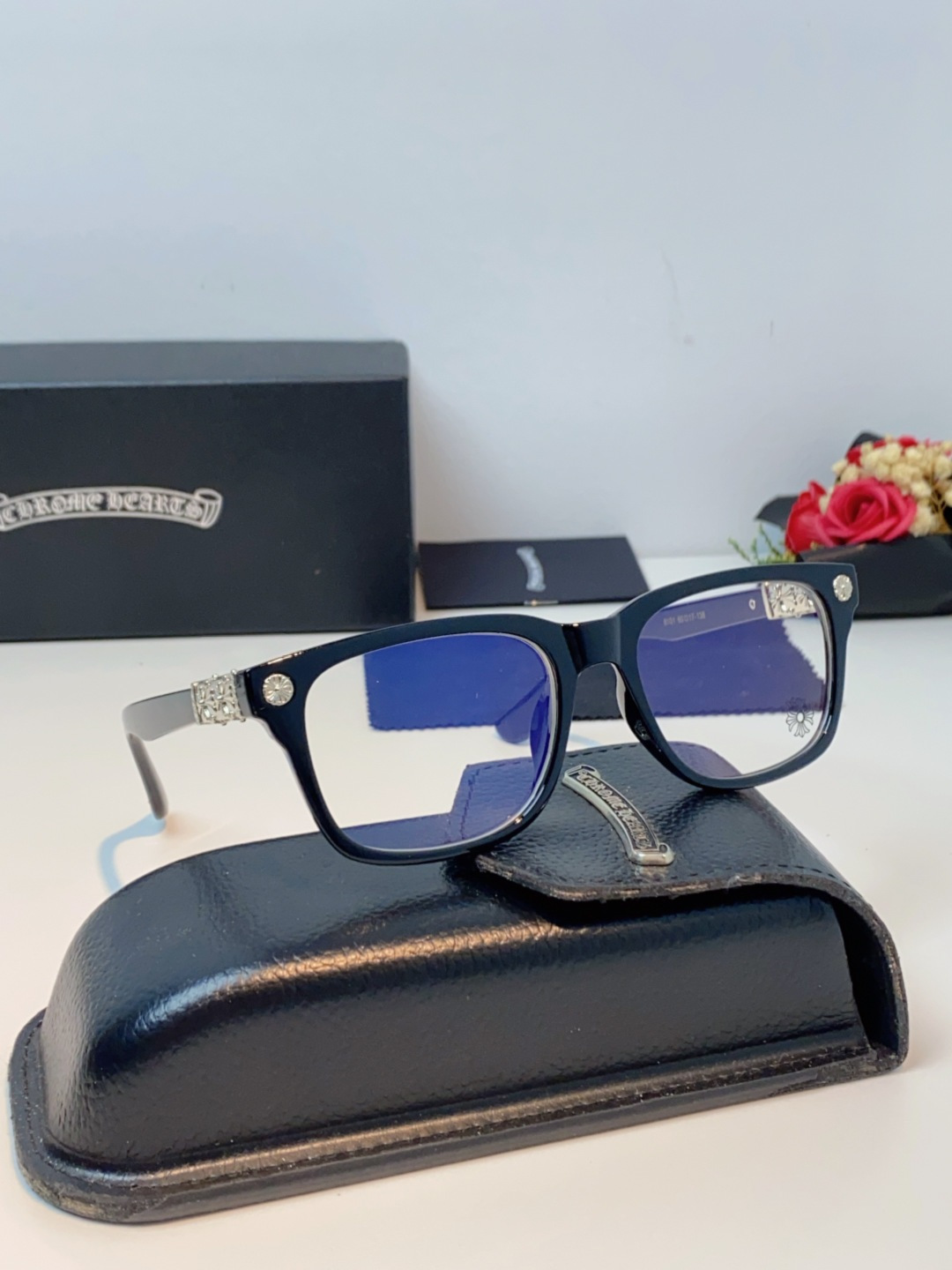 Chrome Hearts克罗心 2025新款经典十字花徽标平光镜眼镜框光学镜架男女近视眼镜