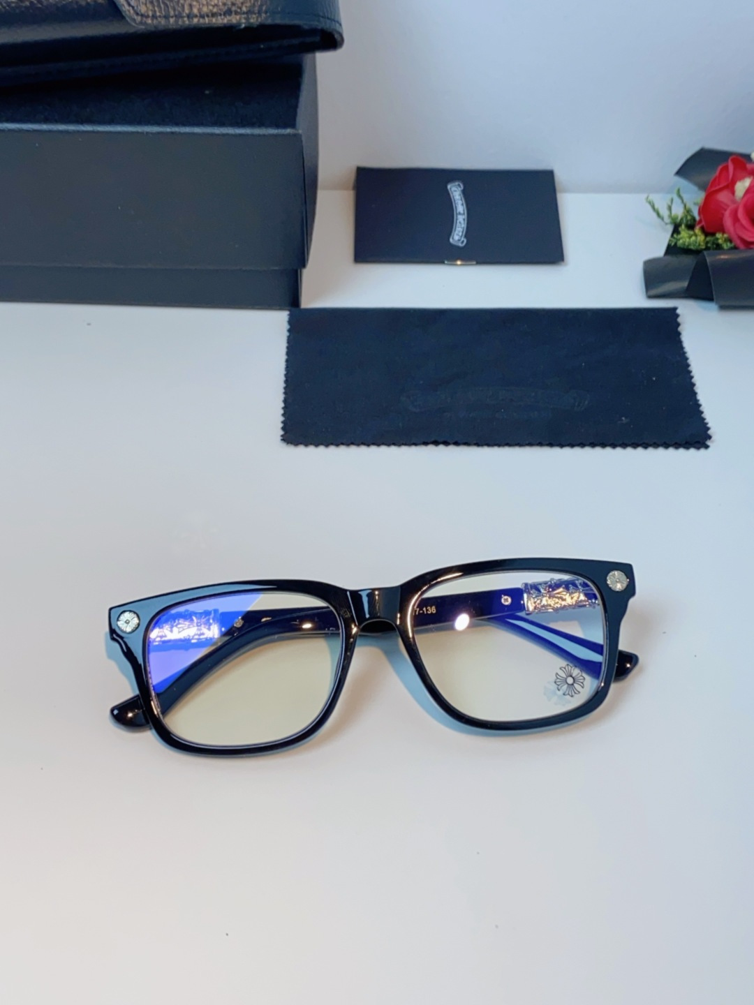 Chrome Hearts克罗心 2025新款经典十字花徽标平光镜眼镜框光学镜架男女近视眼镜