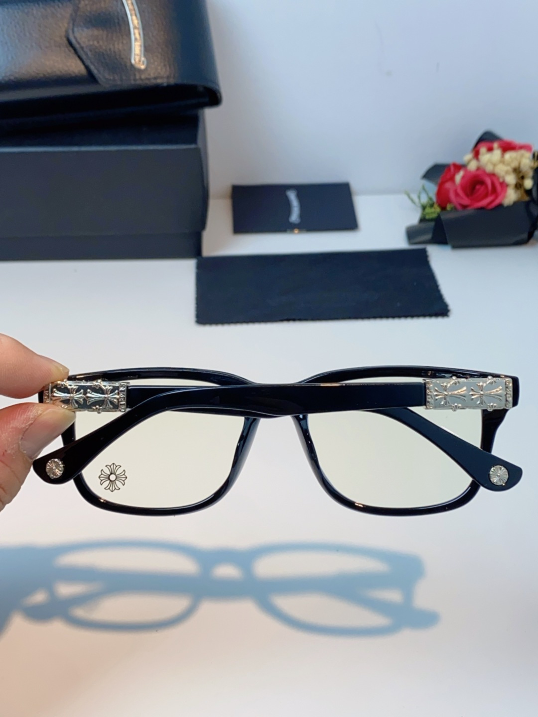 Chrome Hearts克罗心 2025新款经典十字花徽标平光镜眼镜框光学镜架男女近视眼镜