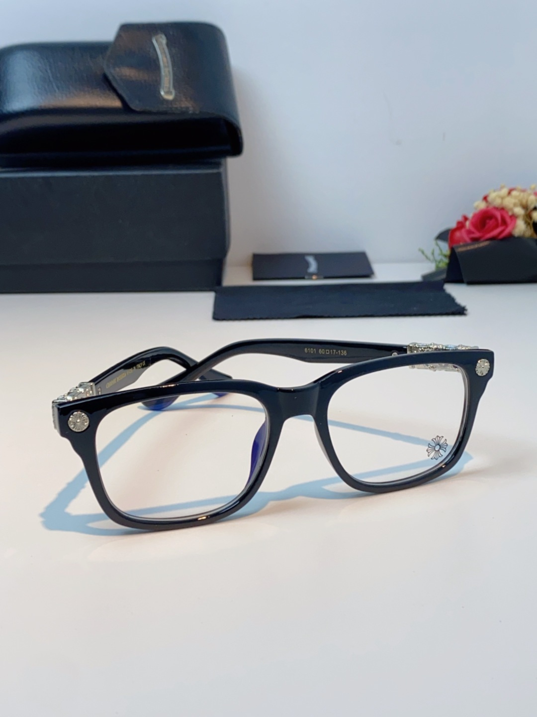 Chrome Hearts克罗心 2025新款经典十字花徽标平光镜眼镜框光学镜架男女近视眼镜