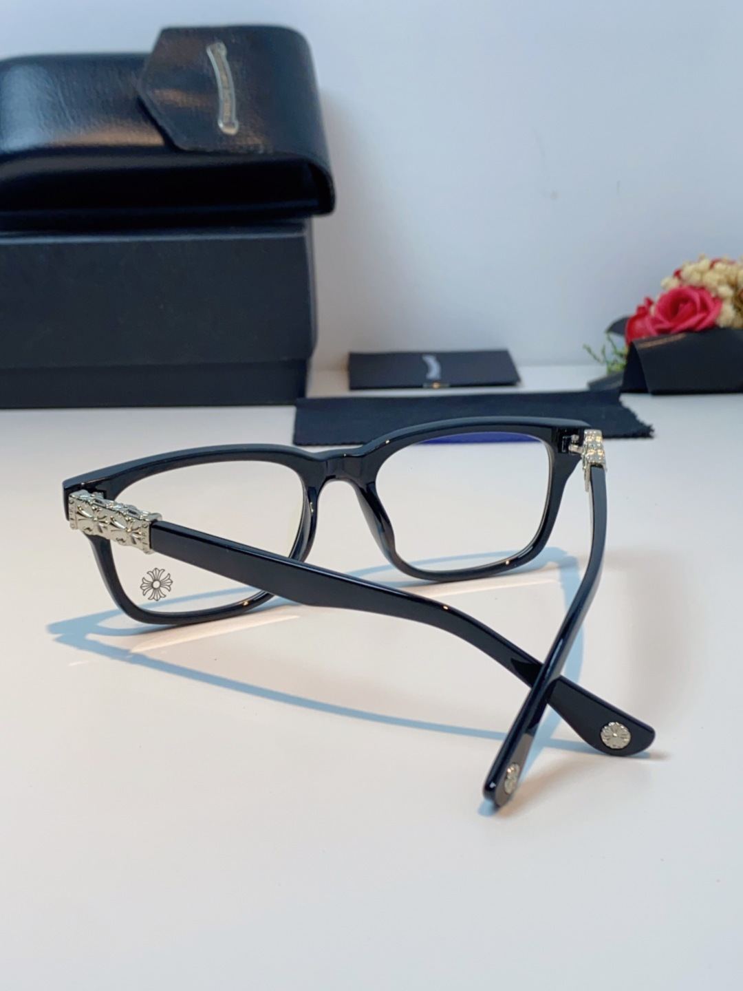 Chrome Hearts克罗心 2025新款经典十字花徽标平光镜眼镜框光学镜架男女近视眼镜