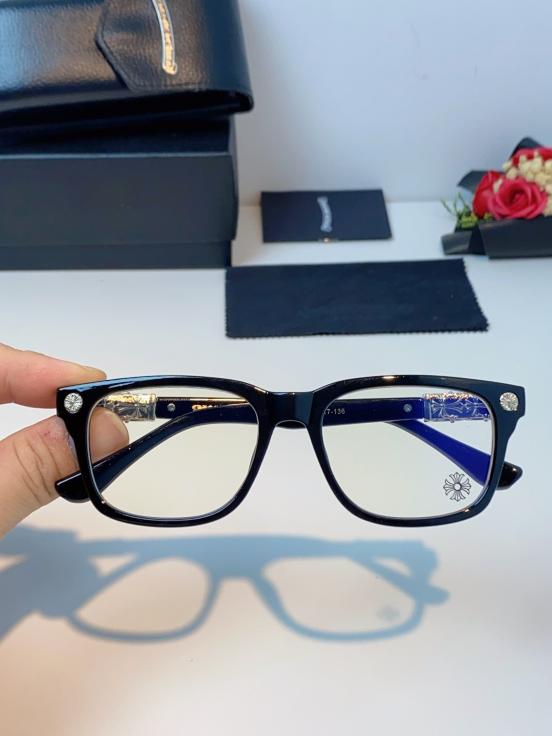 Chrome Hearts克罗心 2025新款经典十字花徽标平光镜眼镜框光学镜架男女近视眼镜