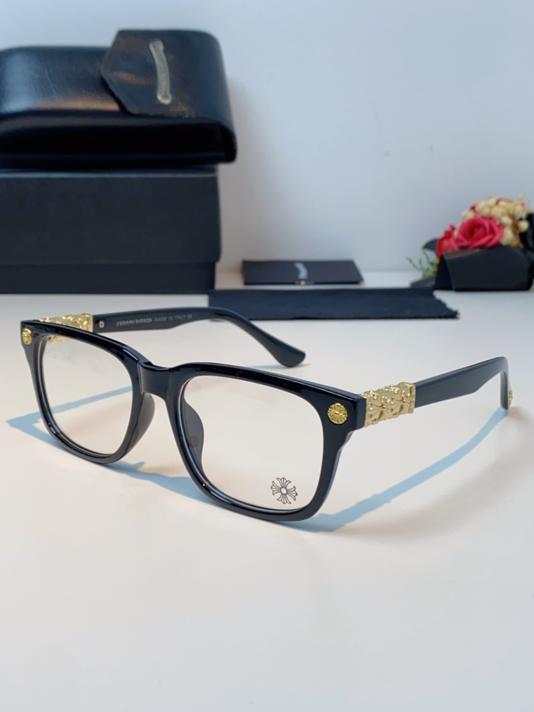 Chrome Hearts克罗心 2025新款经典十字花徽标平光镜眼镜框光学镜架男女近视眼镜