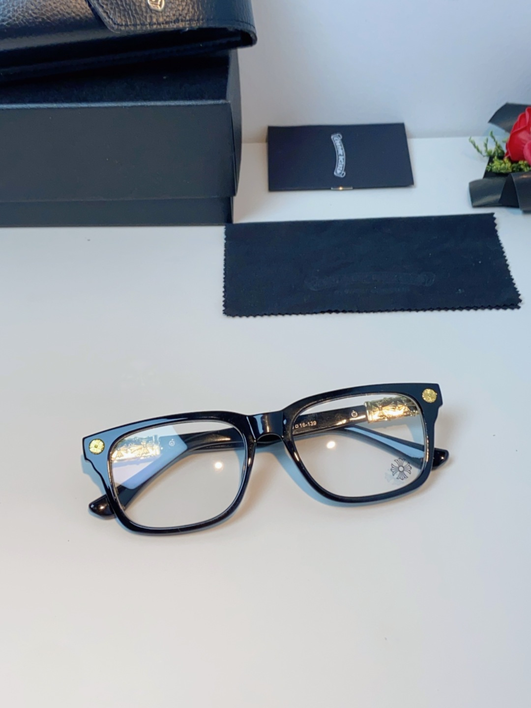 Chrome Hearts克罗心 2025新款经典十字花徽标平光镜眼镜框光学镜架男女近视眼镜