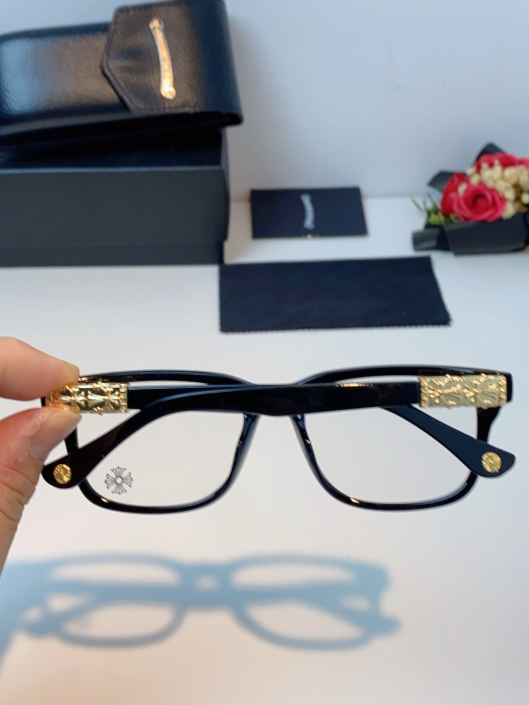 Chrome Hearts克罗心 2025新款经典十字花徽标平光镜眼镜框光学镜架男女近视眼镜